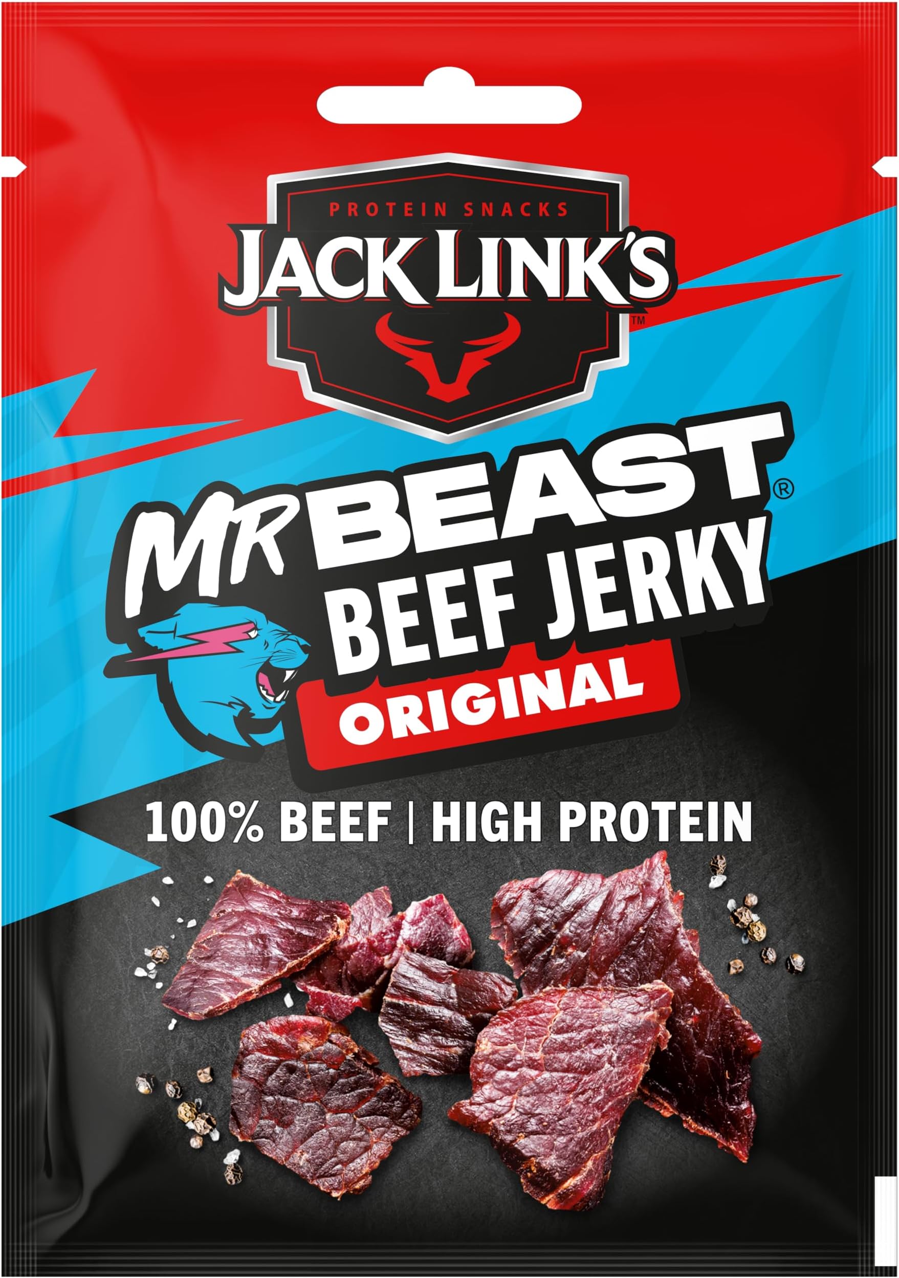 Jack Link's Jack Linkâ€™S Beef Jerky Original â€“ High Protein Meat Snack â€“ Dried Halal Beef- 1X40Gr