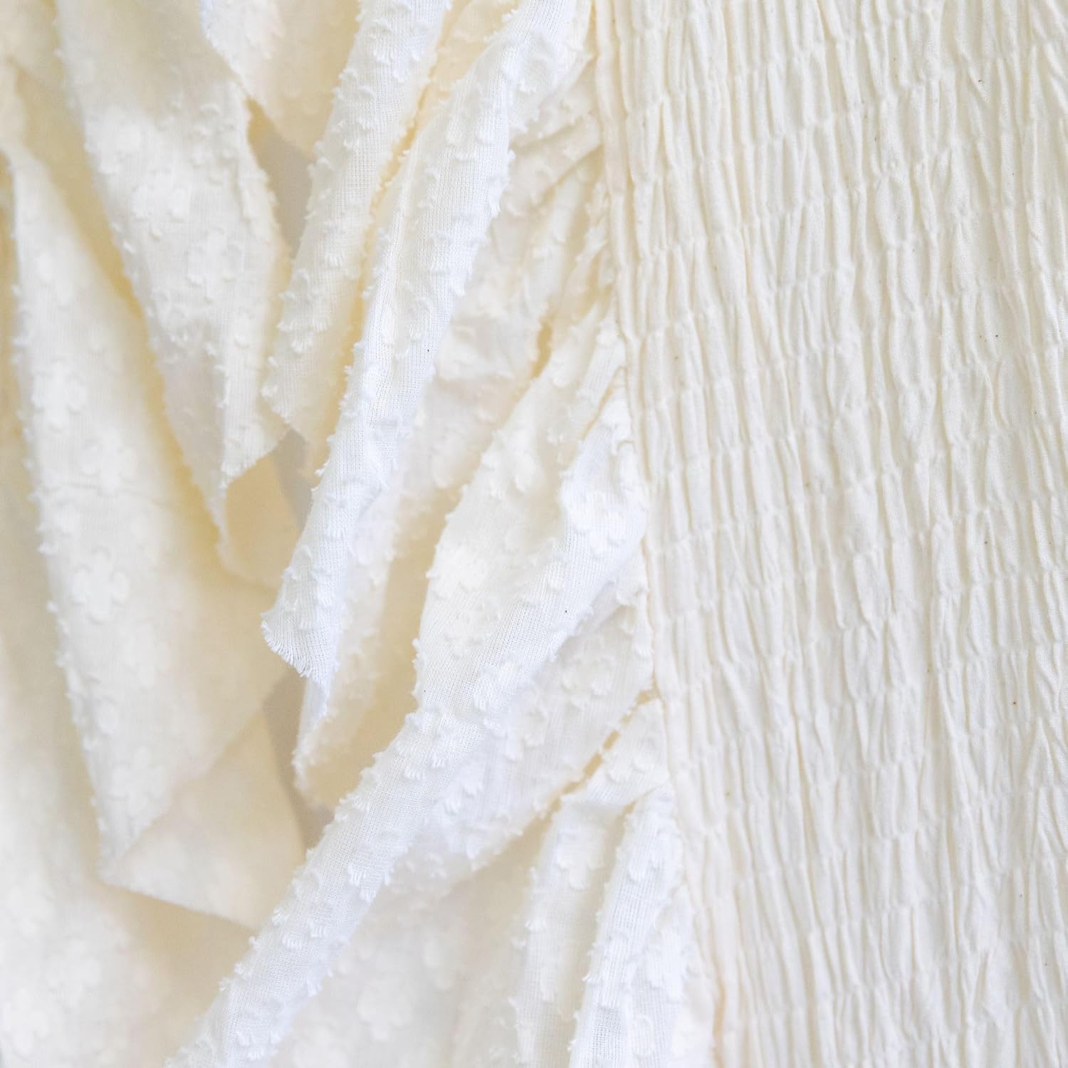 Crane Baby Crib Canopy, 118" Tall, Beige Ruffle Bed Canopy, Boho Nursery Decor, Baby Room Decor, for Girls & Boys Room, Reading Nook for Kids