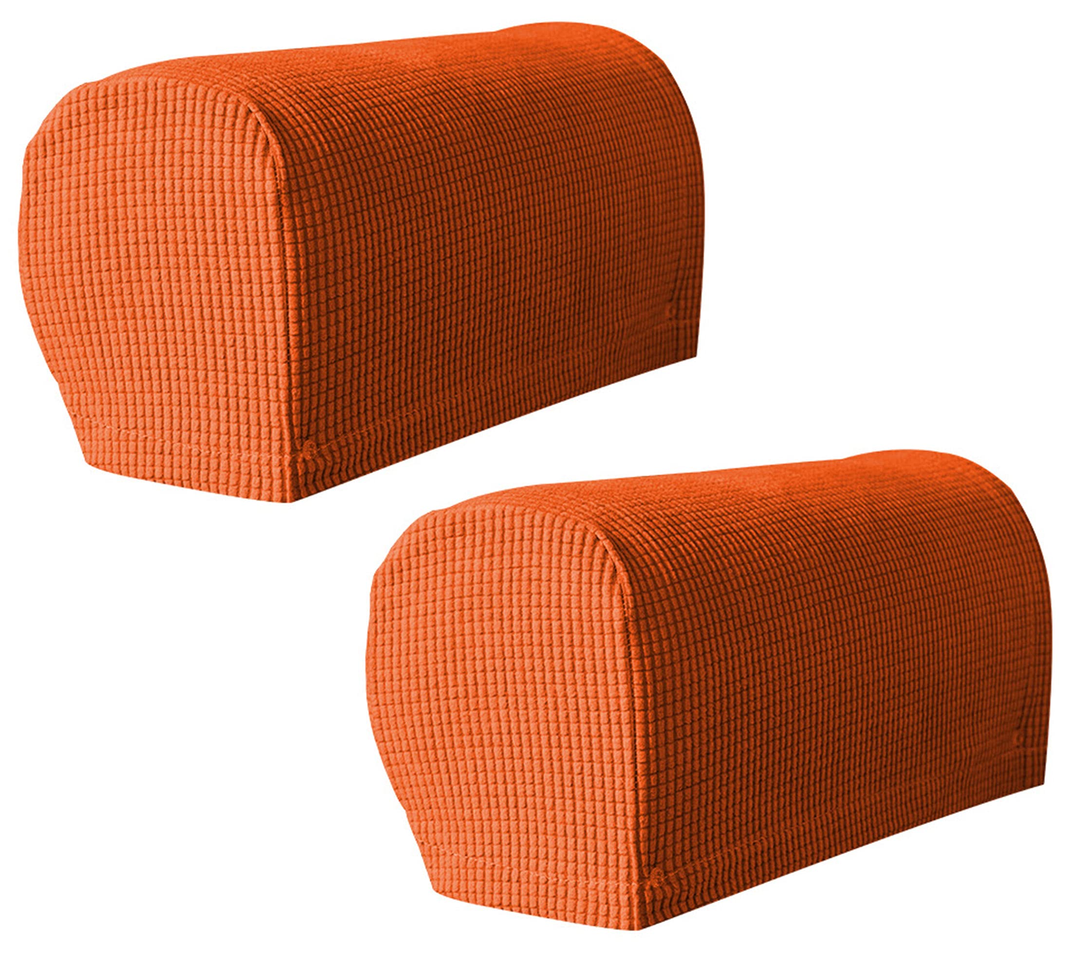 Hruile Armrest Stretch Chair Covers, Anti-Slip Armchair Couch Arm Rest Covers Sofa Armrest Cover Spandex Polyester Sofa Arm Caps Slipcovers Protector,Set of 2,Orange