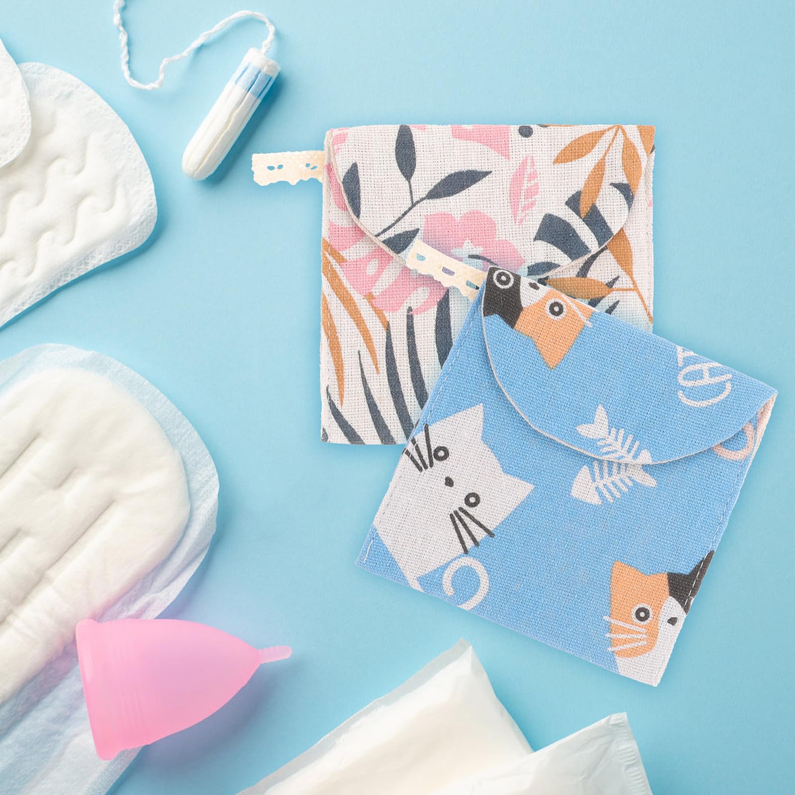 TOYANDONA Borsa Porta-Assorbenti Igienici Portatile per Ragazze, Contenitore del Periodo Compatto Cerniera, Sacchetto per Conservazione degli Assorbenti Mestruali da Viaggio