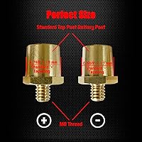 Vista 2 de Ampper Postes de carga de terminal de batería de latón macho de rosca M8, adaptador de poste de batería M8 (+/-) para extensión, paquete de 2