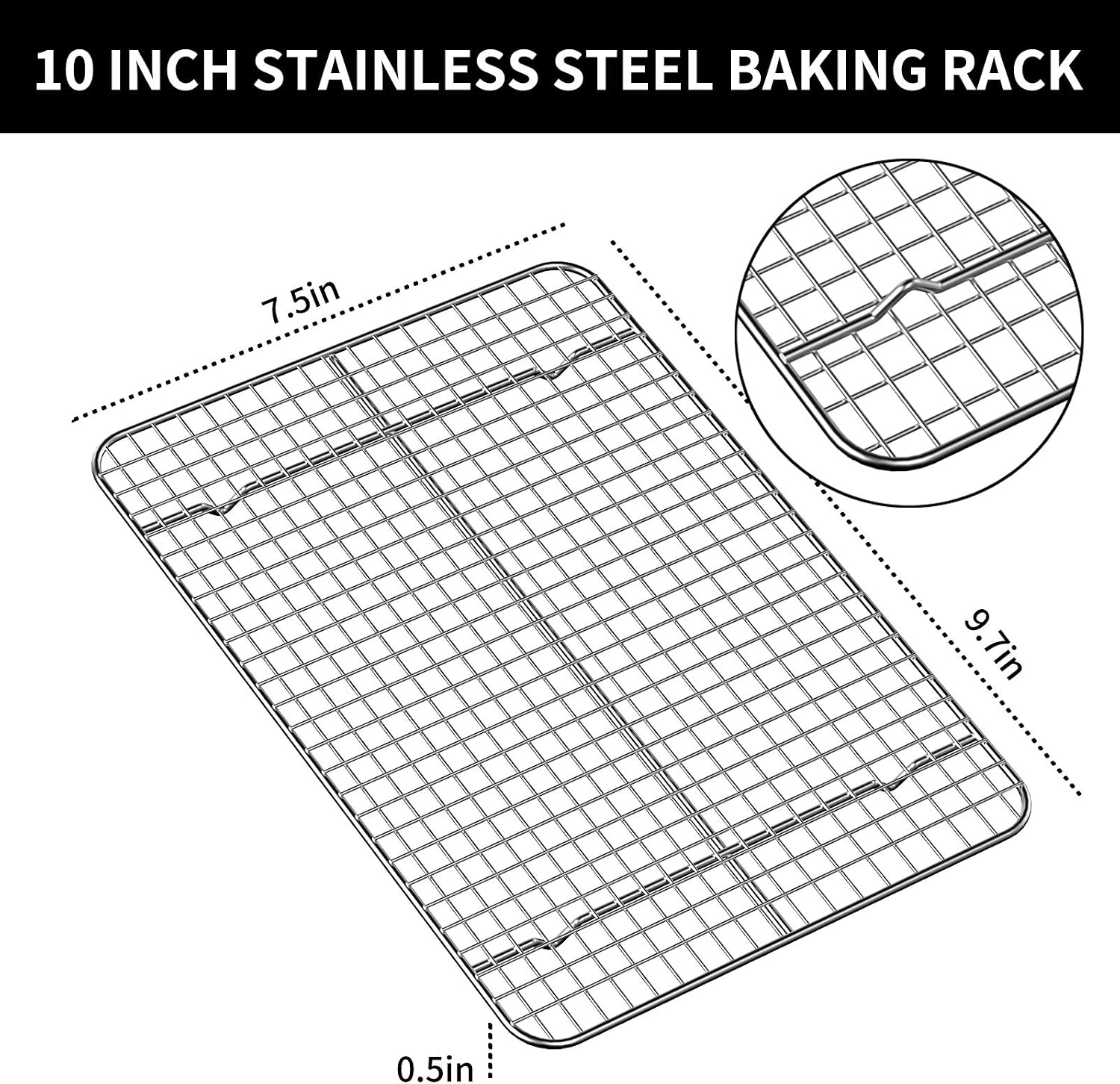 Baking Sheet with Silicone Mat, Umite Chef 10 inch Cookie Sheet Baking Pan Set, Non Toxic Silicone Baking Mat & Stainless Steel Cooling Rack Heavy Duty & Easy Clean