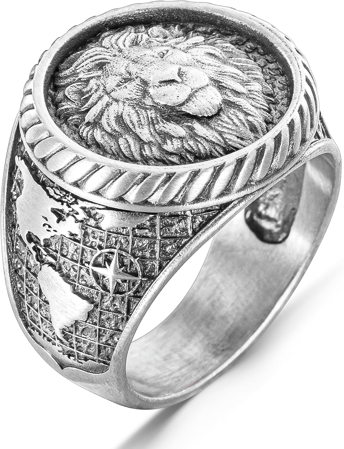 Lion Men's Ring - Handmade Sterling Silver Signet