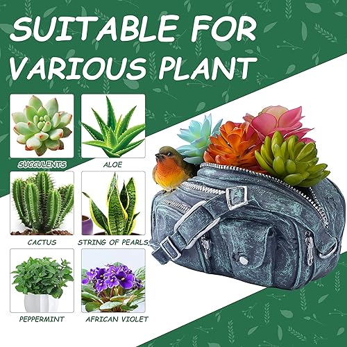 Miniatura 19 de Maceta, macetas para exteriores, decoración de césped y jardín, maceta con orificio de drenaje, macetas para cactus y plantas de aire