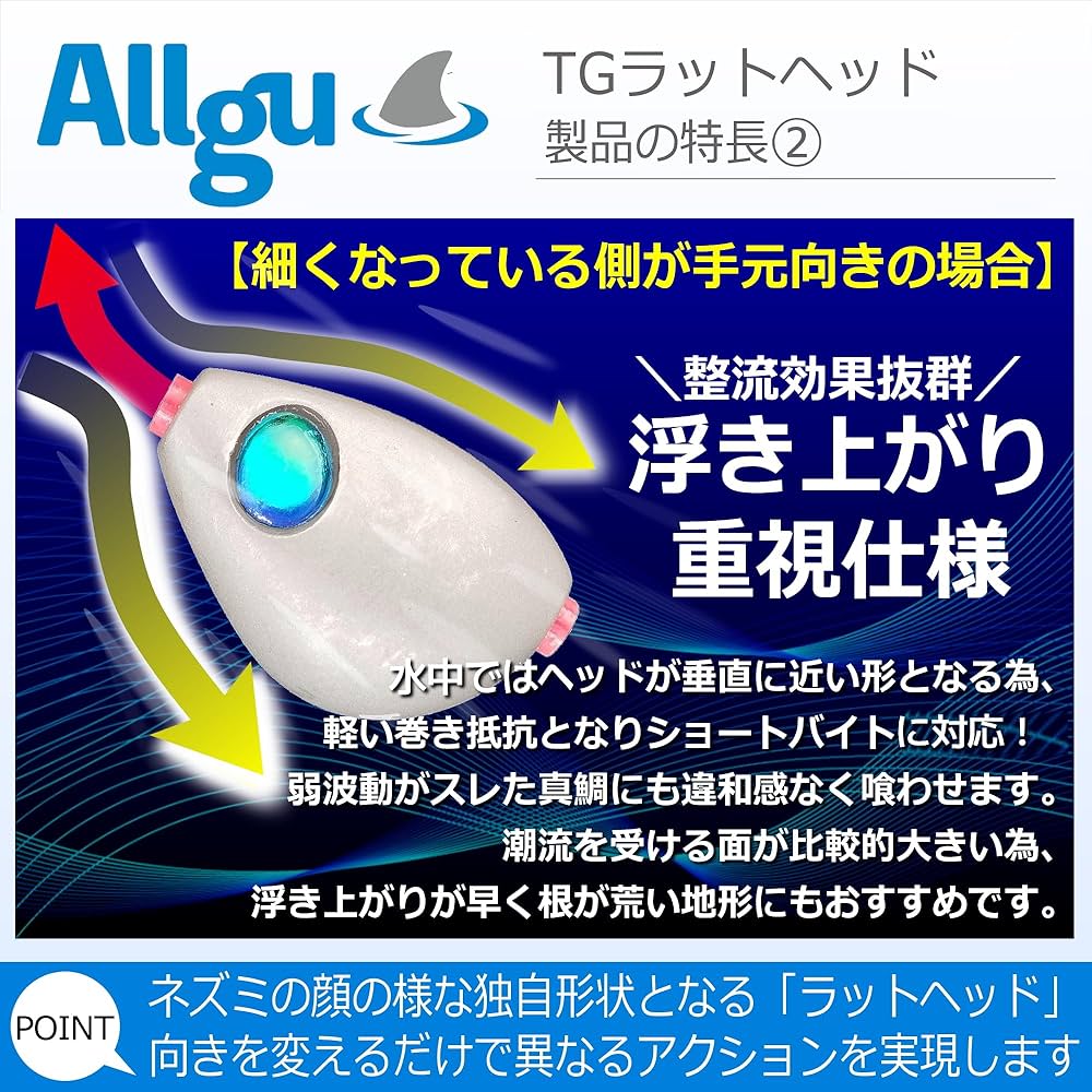 Amazon.co.jp: Allgu タングステン タイラバ ヘッド 鼠流TG(そりゅう
