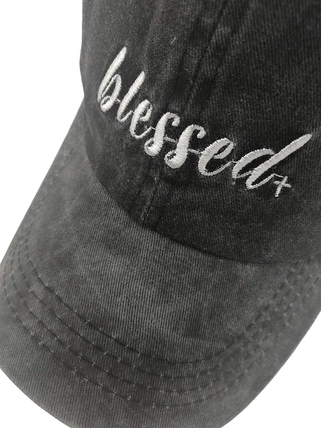 Gorra de béisbol negra para mujer con abertura para coleta miniatura 2