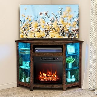 12 Electric Wall Fireplace Ideas for Modern Space Saving Warmth 87 COSTWAY Electric Fireplace Corner TV Stand with 16-Color LED Lights, 3 B...