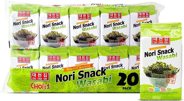 Daechun(Choi''s1) Wasabi Seaweed Snack, 20 Pack, Product of Korea