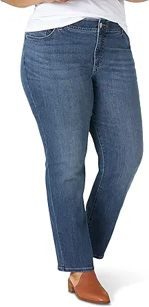 Lee Women's Plus Size Ultra Lux Comfort with Flex Motion Straight Leg Jean