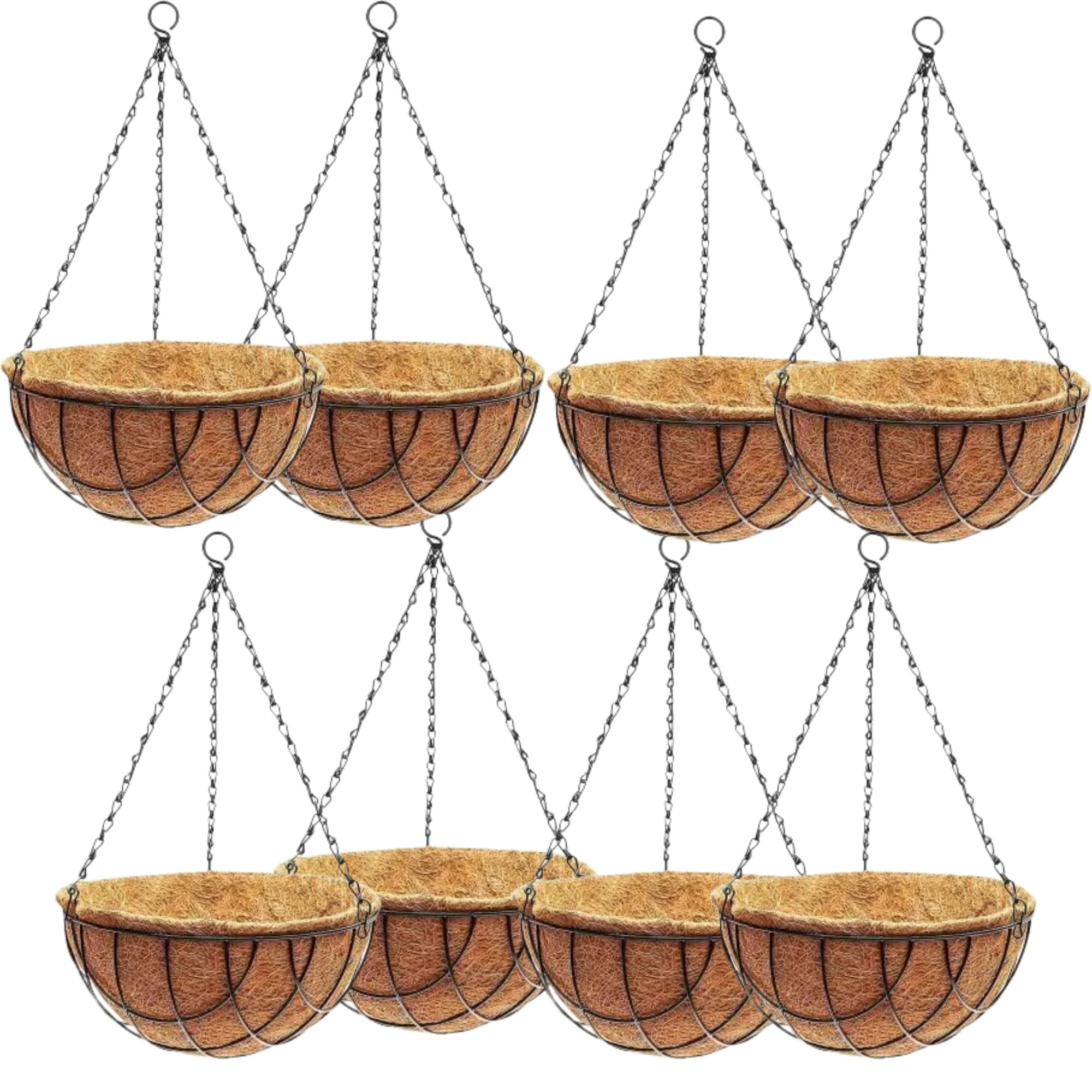 MUDDSTYLES 8 inch Set of 8 Coco Coir, cocoliner Basket,Coco Liner Basket,Hanging Basket, Metal Basket, Coir Basket Planter Indoor Outdoor Decor Home and Office Decor (B0CNK54P2J) Amazon Price History, Amazon Price Tracker
