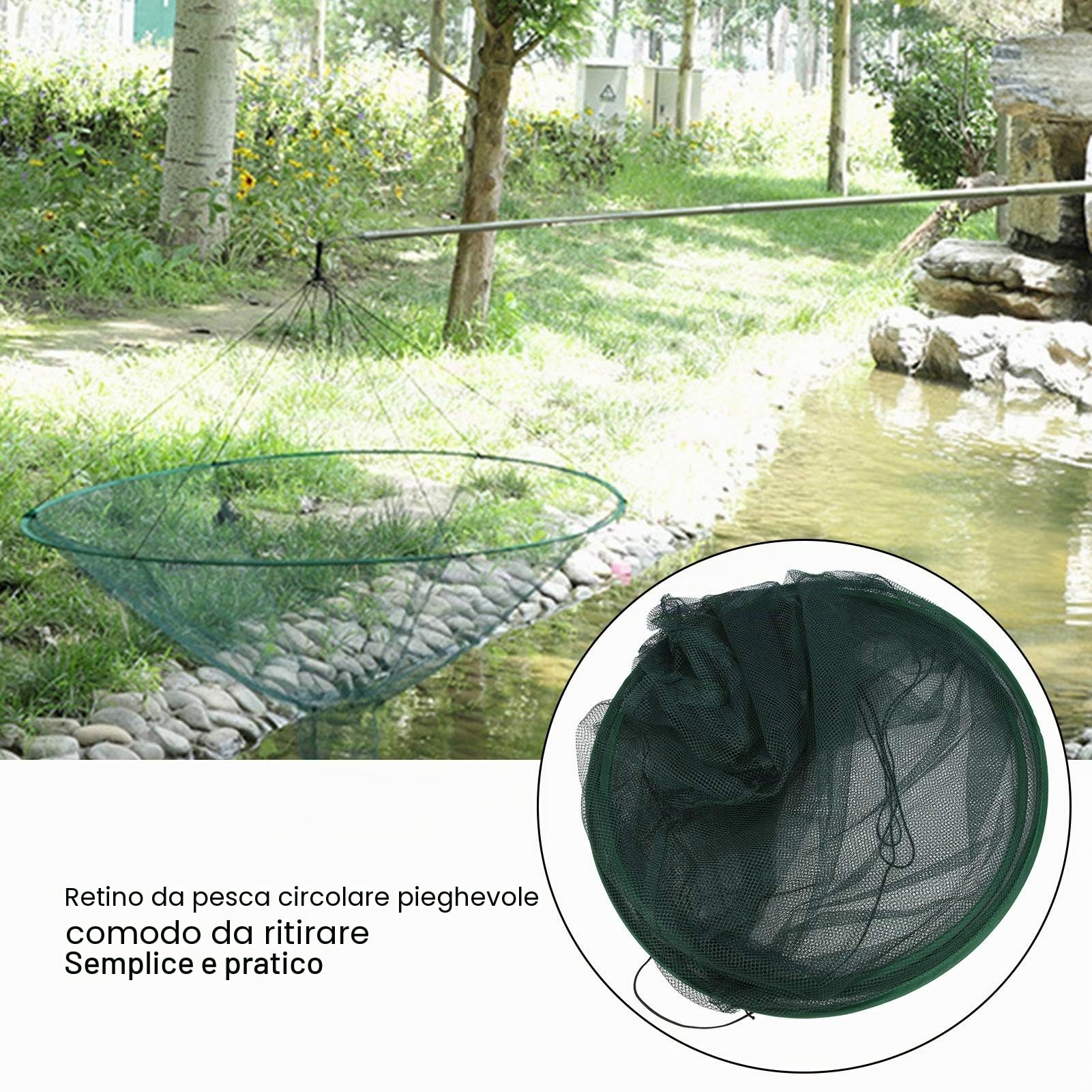 Rete da Pesca, Rete da Pesca Estraibile in Nylon Resistente per Il Lago per la Pesca