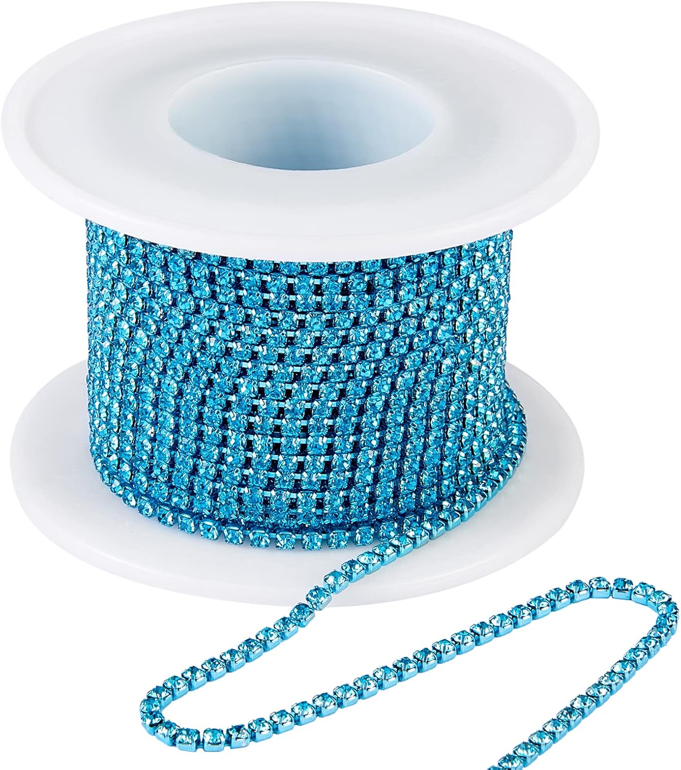 Ornaland 10 Yards 2mm Crystal Rhinestone Close Chain Trimming Claw Chain for DIY Jewelry Crafts Wedding Birthday Party Decoration