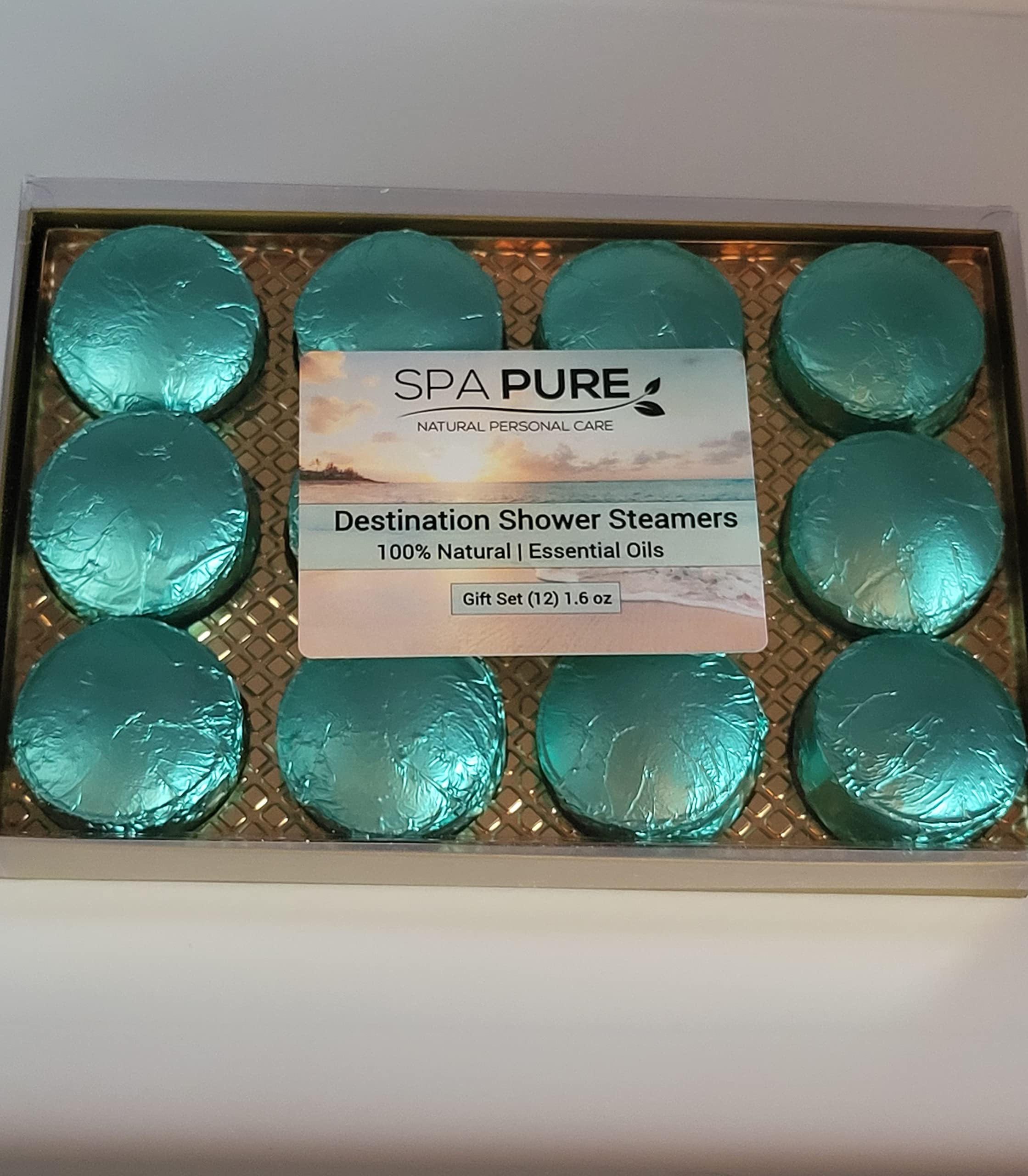 Spa Pure Aromatherapy Shower Bombs: Destination Shower Steamers, Rejuvenating New Scents, Tablets, Bomb, Bath Melts for Women, Men, All Natural (12 Count) Pack of 1