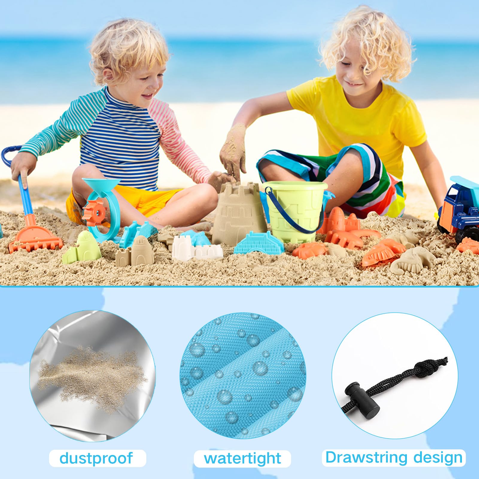 ElevaPulse – Housse De Protection Coquillage – 100x15 Cm – Tissu Oxford 210D – Imperméable – Anti-UV – Bac à Sable – Bain