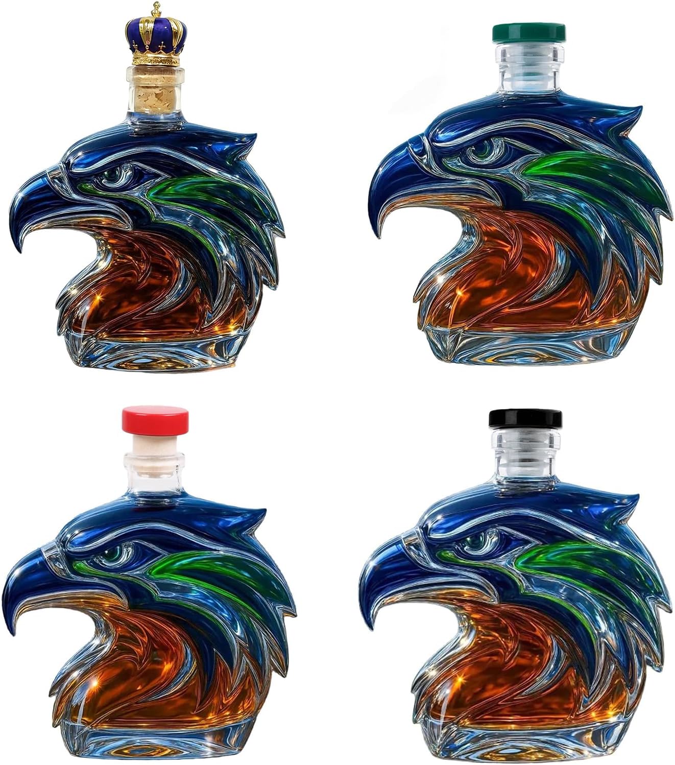 Premium Whiskeys Aerators Gift Set for Football Fan Feature Intricate Seahawk Sculpture and Sturdy Glass Construction Football Themed Drinkware Gift