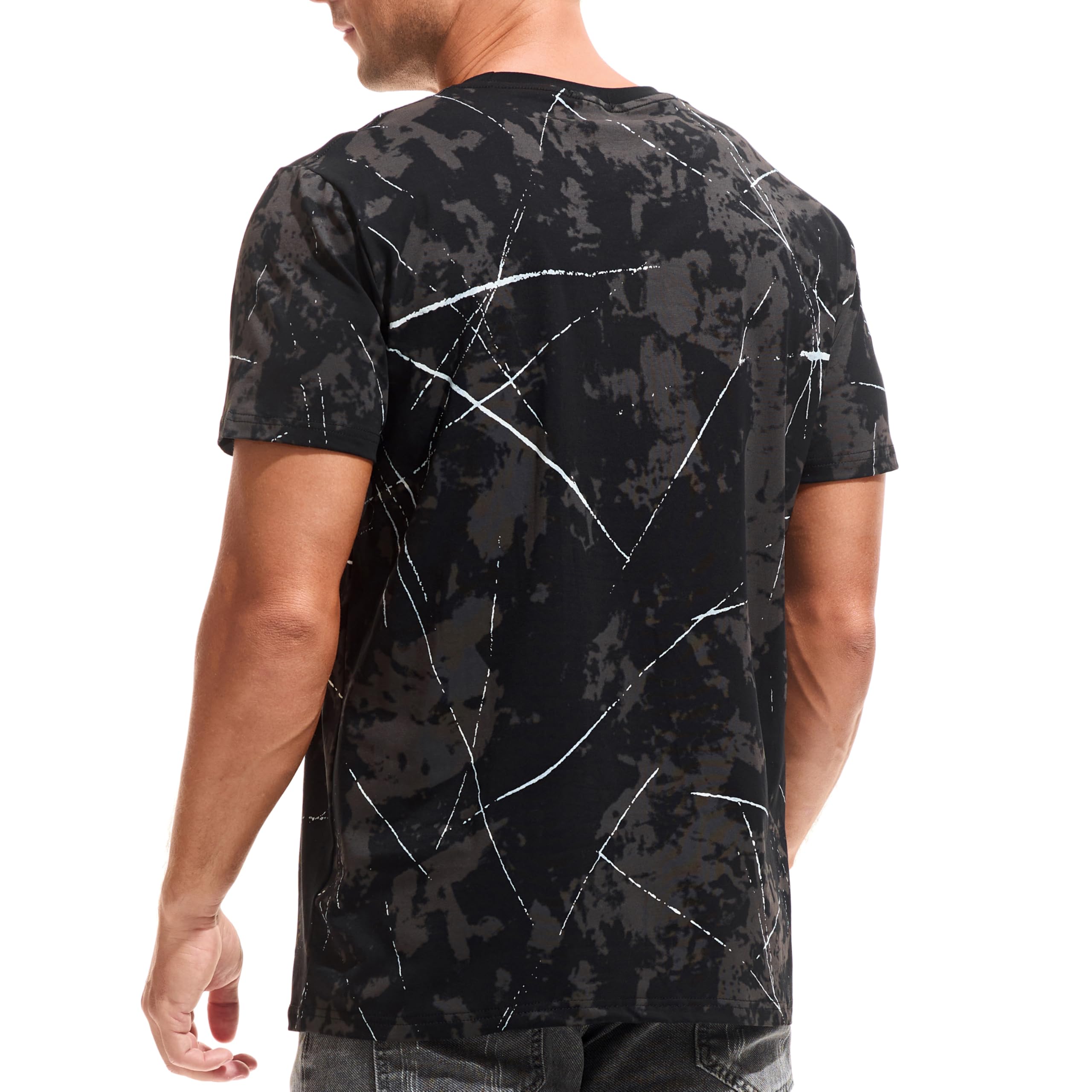 USALL Herren Sommer Bedrucktes‌ T-Shirt Baumwolle Männer Kurzarm Tshirt Men
