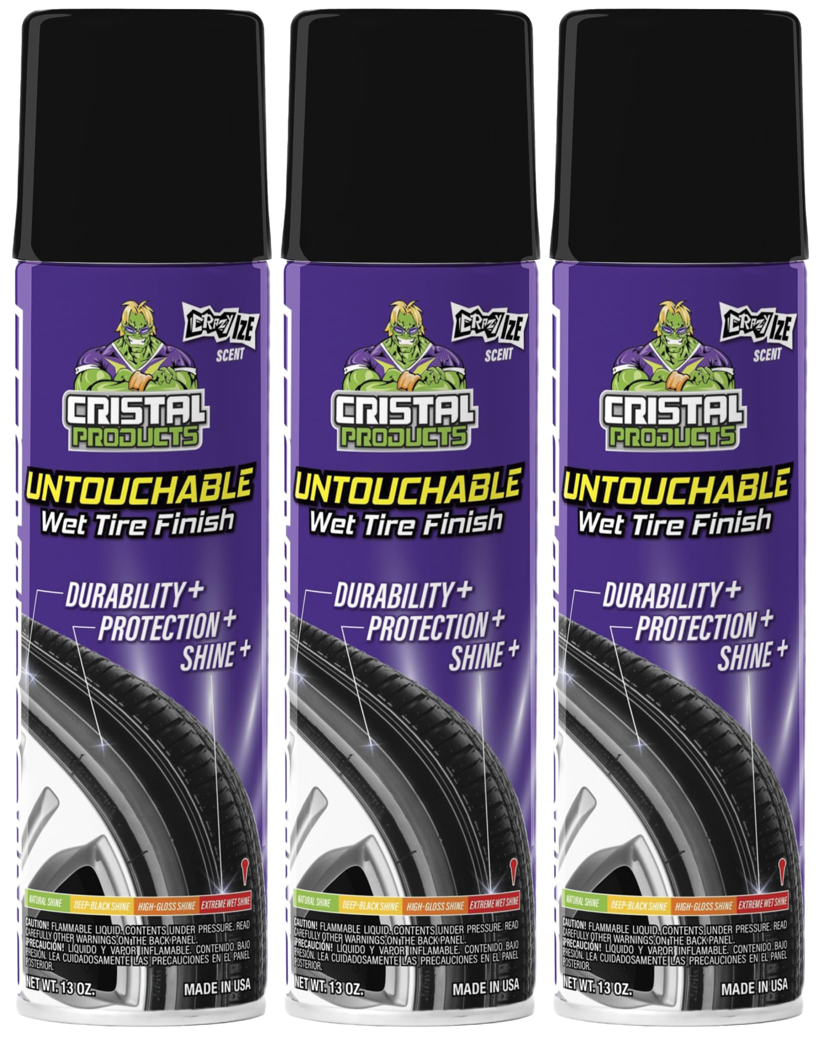 Cristal Products Untouchable Tire Shine Spray Crazy Ice (3 Pack)