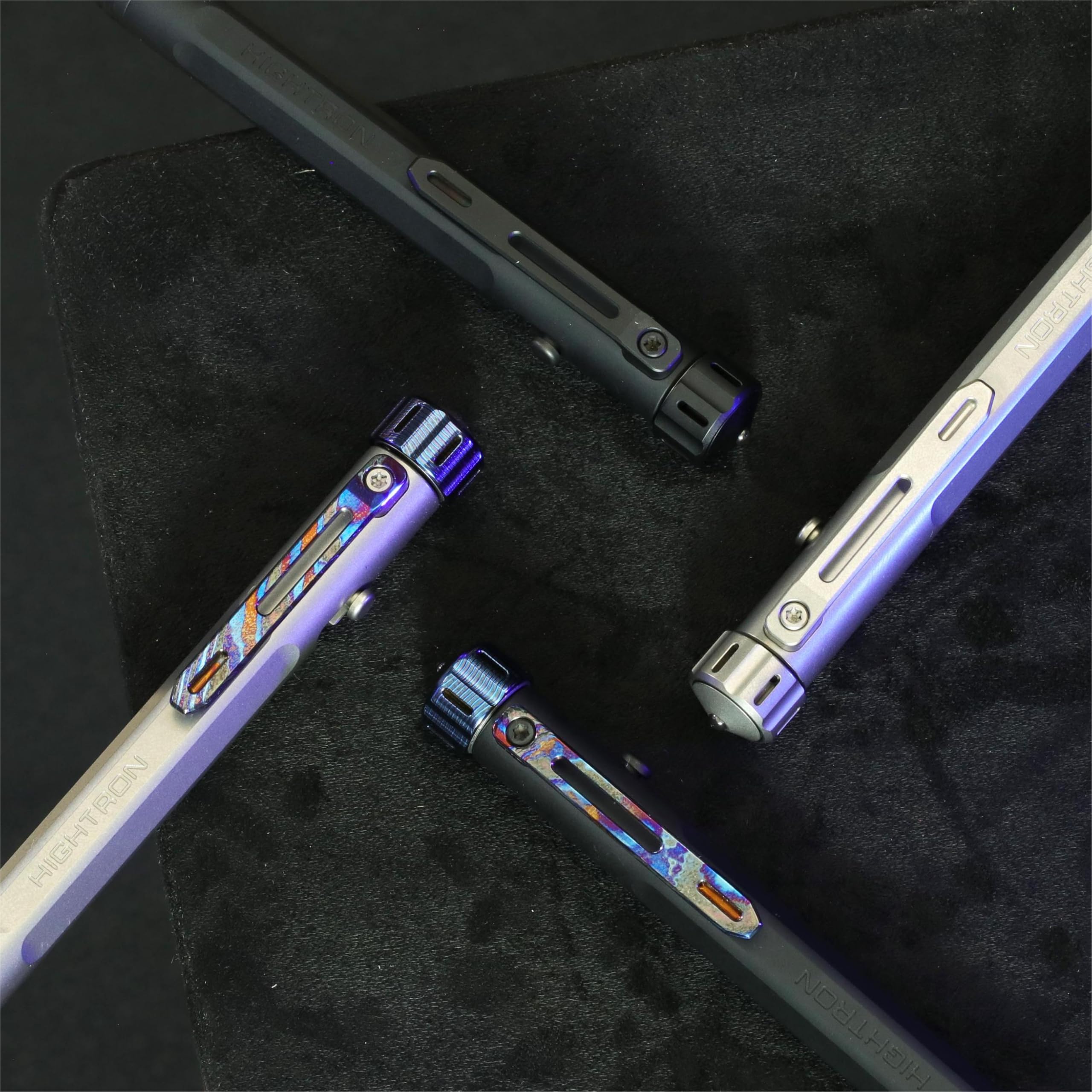 Hightron Vortron Titan Kugelschreiber, Sandgestrahlt Metallstift mit Anti-Rutsch-Griff und Taschenclip, für Büro, Outdoor und Reisen