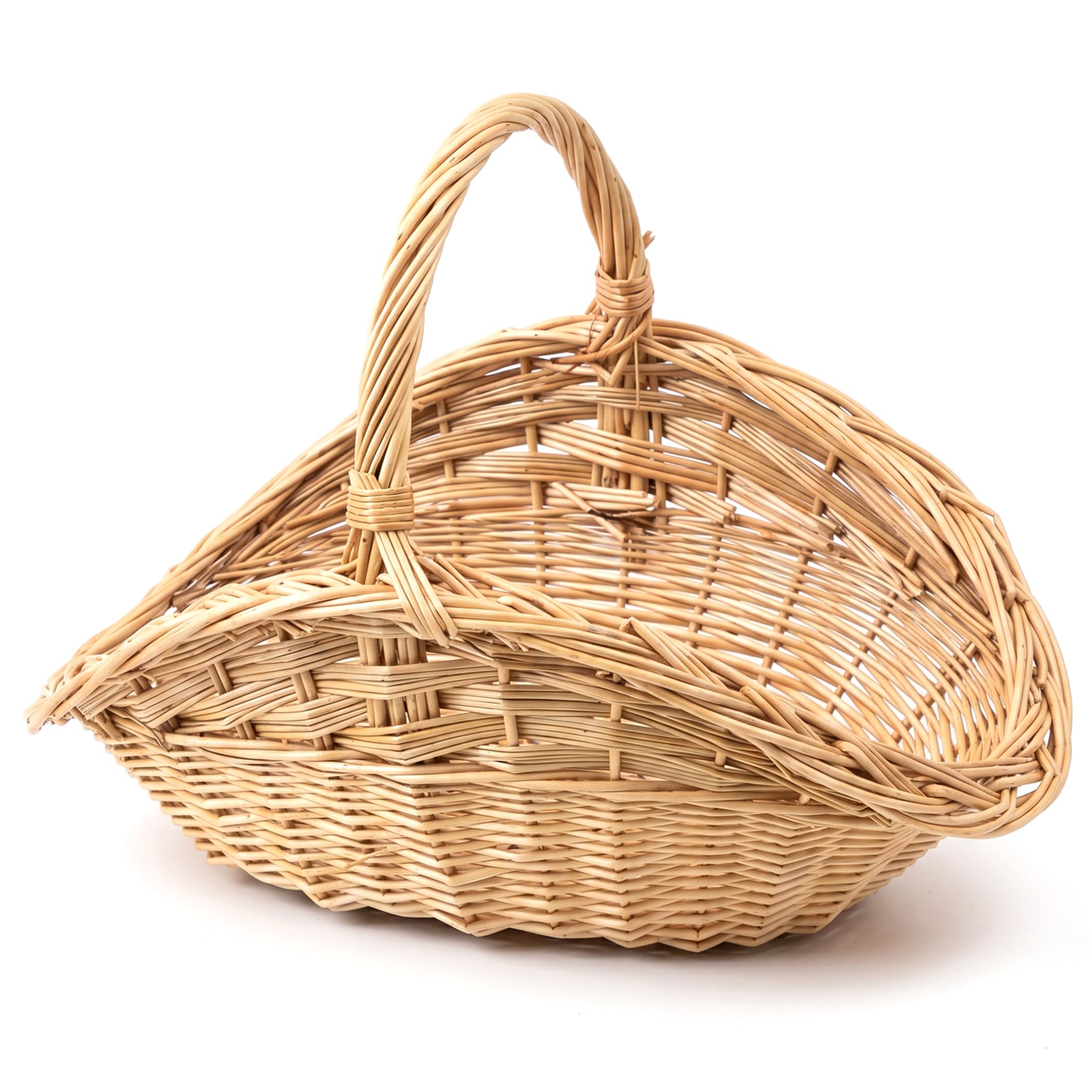 Takingup Khaki Garden Baskets For Gathering Vegetables, Wicker Flower Picking Basket With Handle Natural Tote Multipurpose Storage For Produce, Eggs, Picnic - Vegetable Basket For Garden