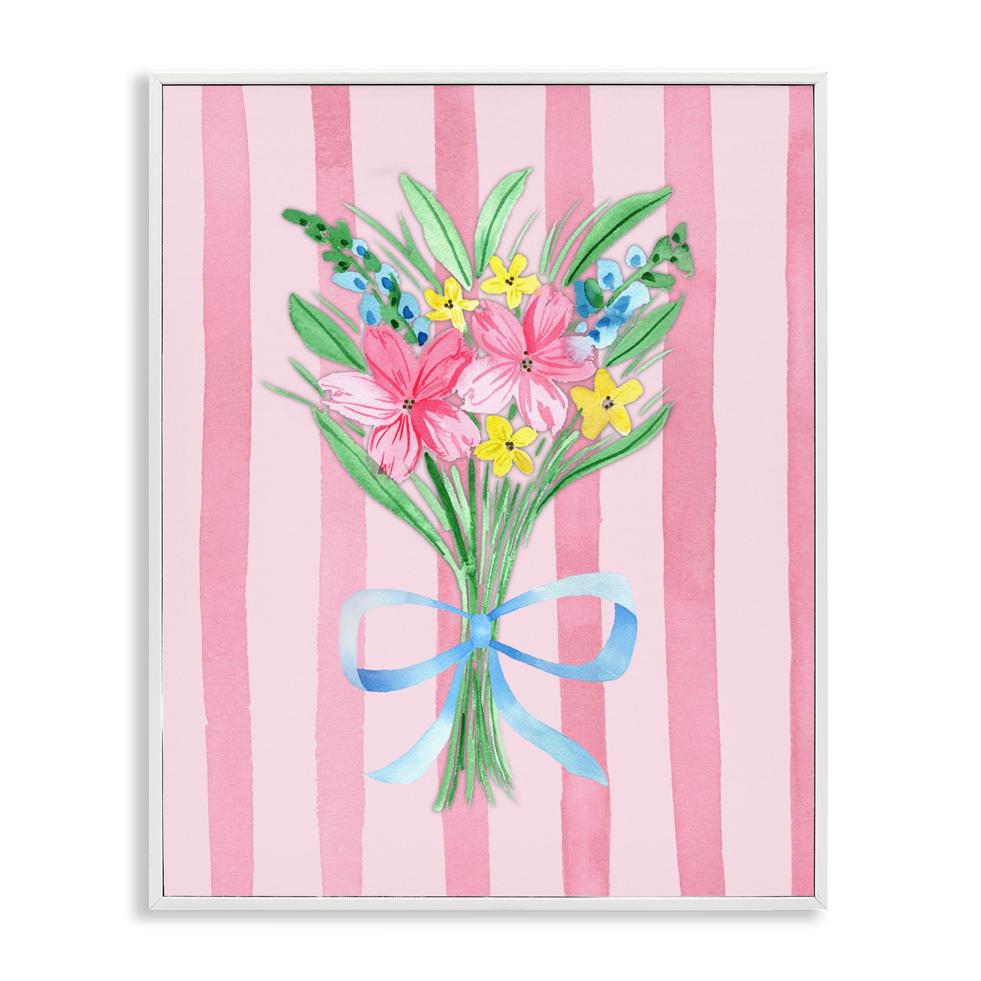'Spring Bouquet Pink & Blue'| Framed Giclee Art
