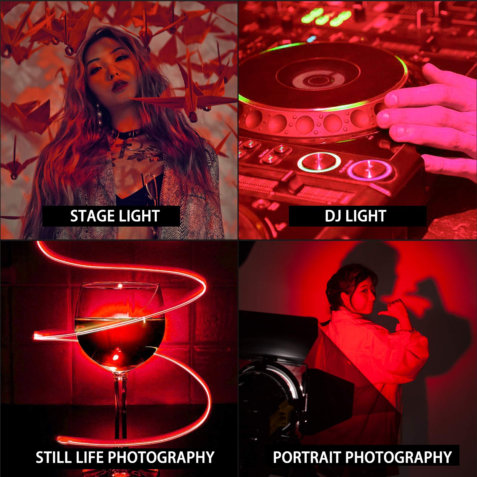 Filtre Gelatine Filtres de Correction en Gel Filtres de Couleur pour 800W Red Head Vidéo Éclairage Continu Studio Lot de 5 Couleurs CTO CTB