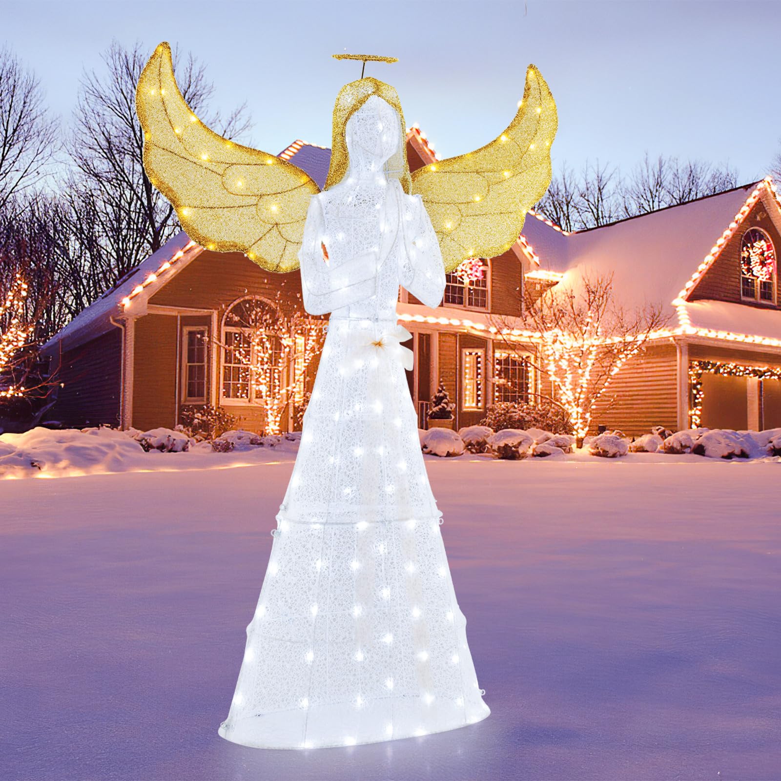 未開封　ANGEL holiday edition Amazon.com: Goplus 5 FT Christmas Pre-Lit Angel, Yard Lighted-up