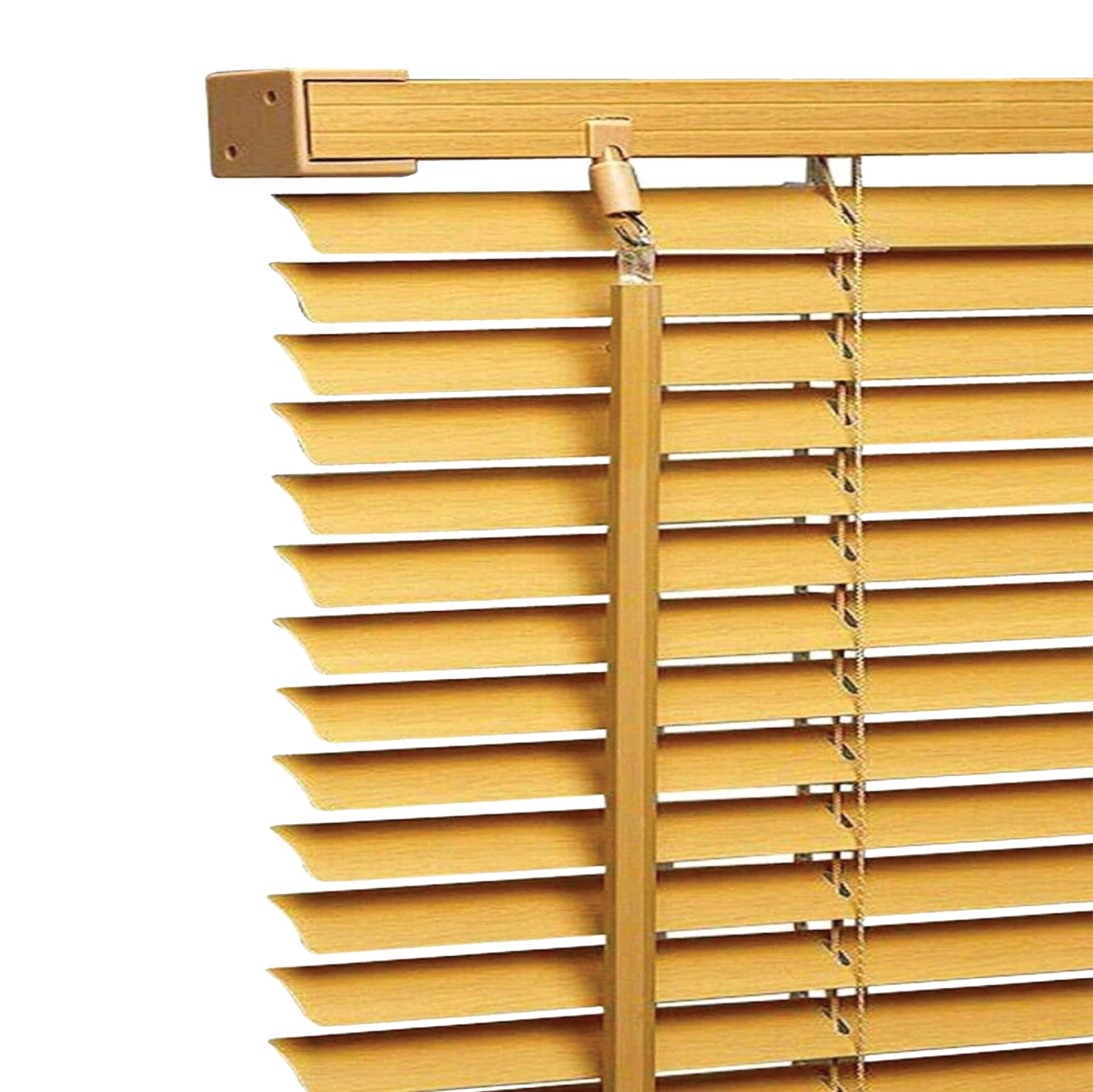 Ev Dekor PVC Window Venetian Blinds 25mm Slats – Wood grain Effect PVC Venetian Blind Shades Easy Fit Curtains Trimmable Windows Treatment Shutters Complete Child Safe Fittings Teak 90 W x 213 Lcm — image 1