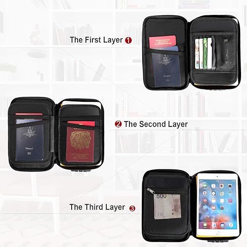 Miniatura 22 de ENGPOW Pequeña funda organizadora de almacenamiento ignífuga con cerradura (9 x 5.3 x 3.7 pulgadas), organizador de monedas suave y seguro