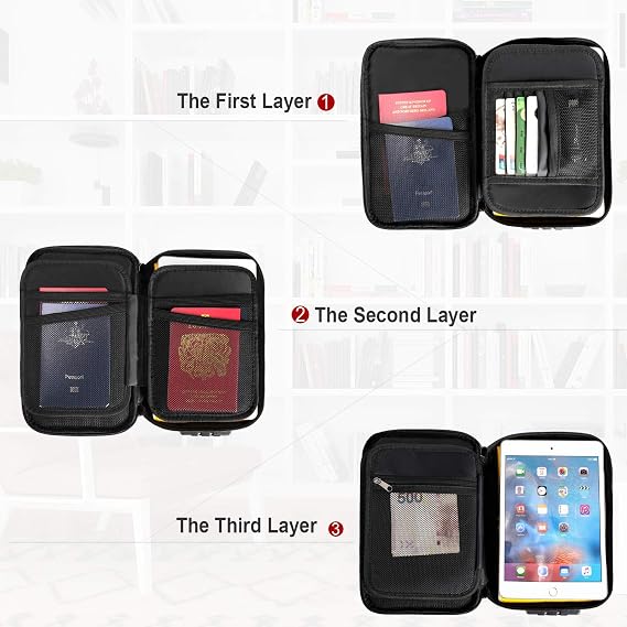 ENGPOW Small Fireproof Storage Organizer Case with Lock, 9x 5.3x 3.7