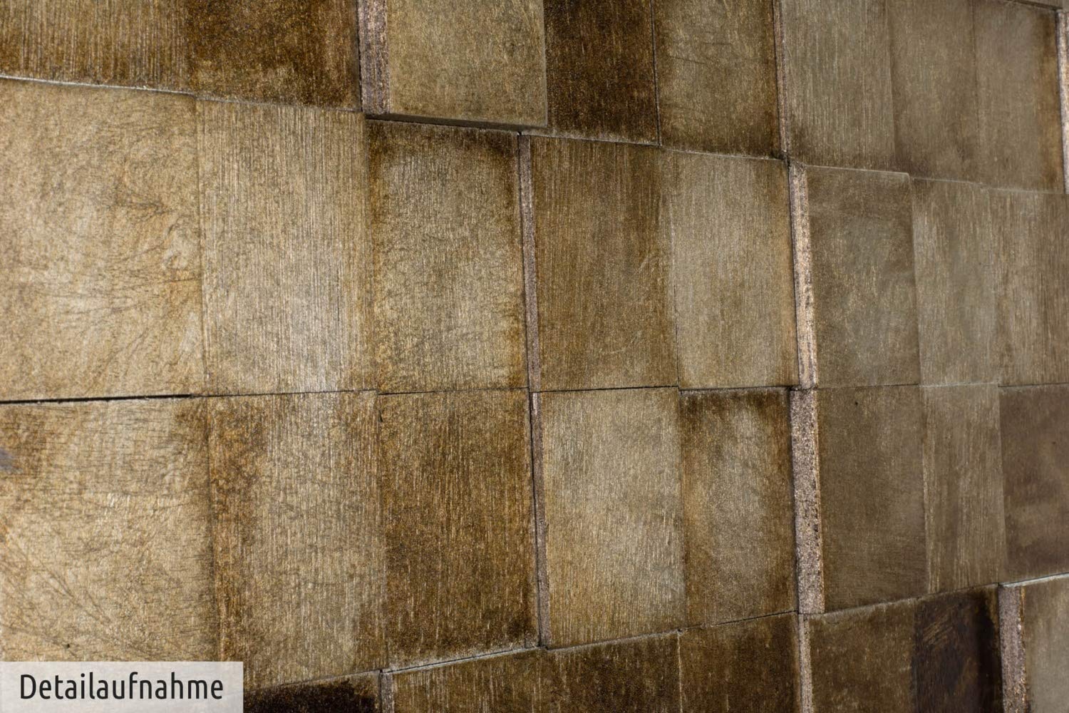 KunstLoft Wanddeko Holz rustikal | 100% HANDGEFERTIGT | 144x44x6cm | Holzbild 'The Matrix' | Abstrakt | Beige Braun | Wandbild Holz