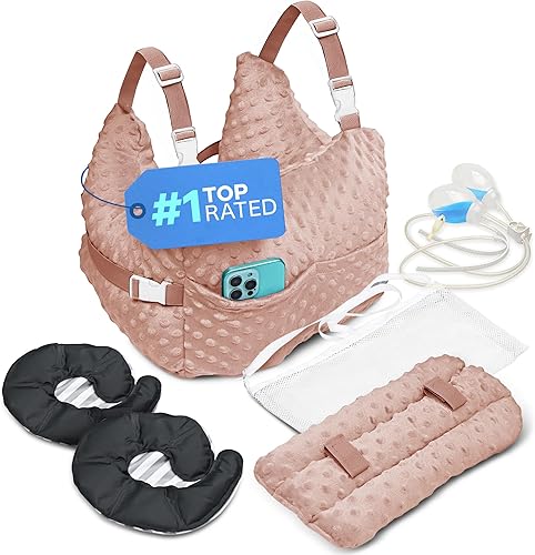 Vista 11 de Zomaple Almohada de recuperación de mastectomía + correa, funda para cinturón de seguridad y cordón de ducha, esenciales postoperatorios, Aqua