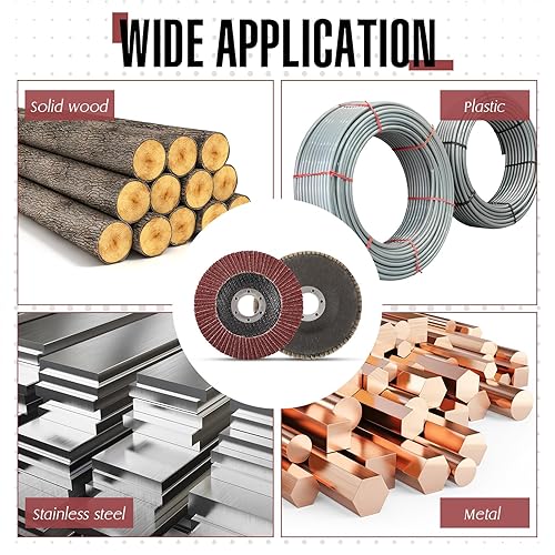 Miniatura 7 de 80 unidades de amoladora angular de grano 40 discos de lijado de 4 12 disco de solapa de 4.5 pulgadas, disco de molienda de disco abrasivos de óxido