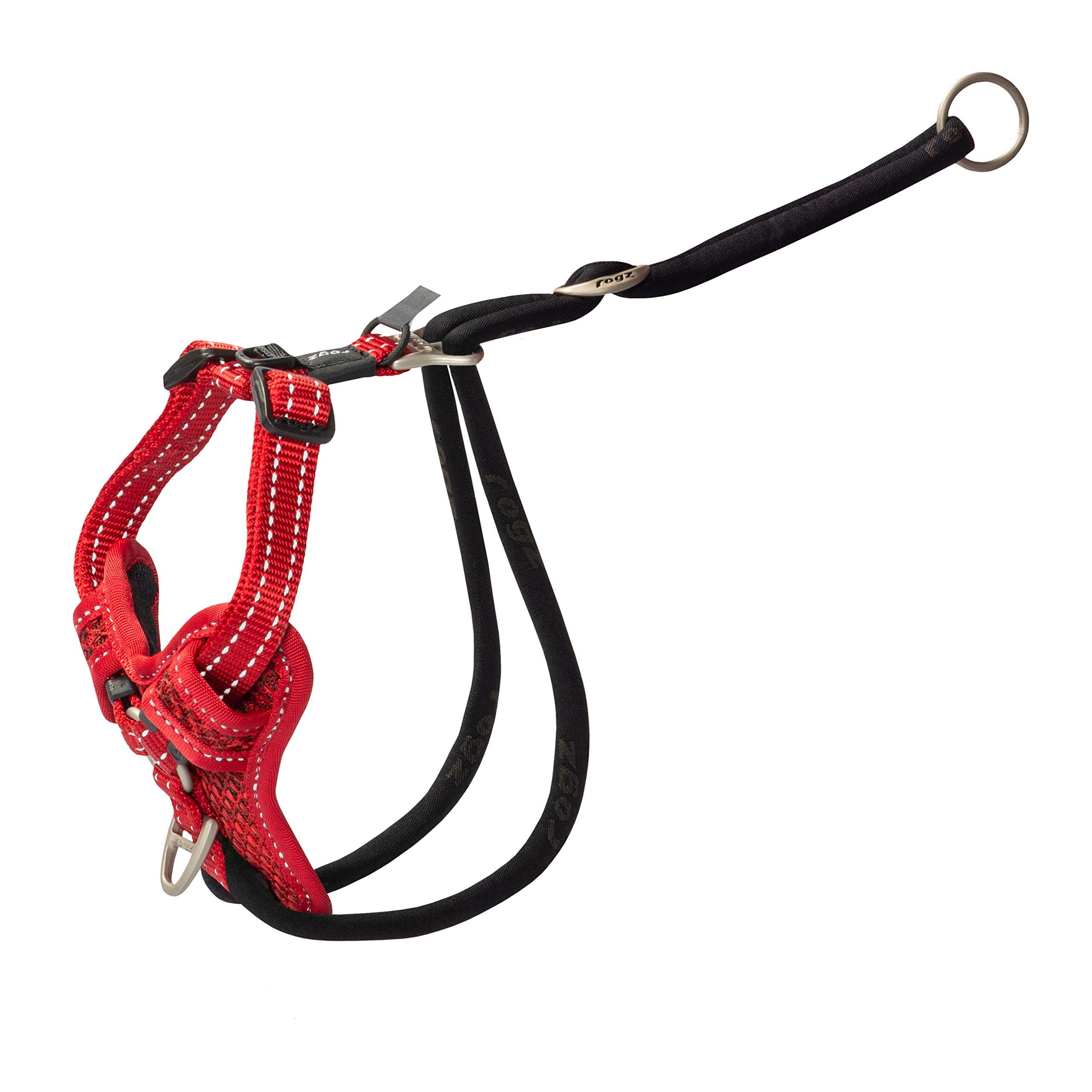 Harnais réfléchissant Rogz classique rouge pour chien taille M de haute qualité