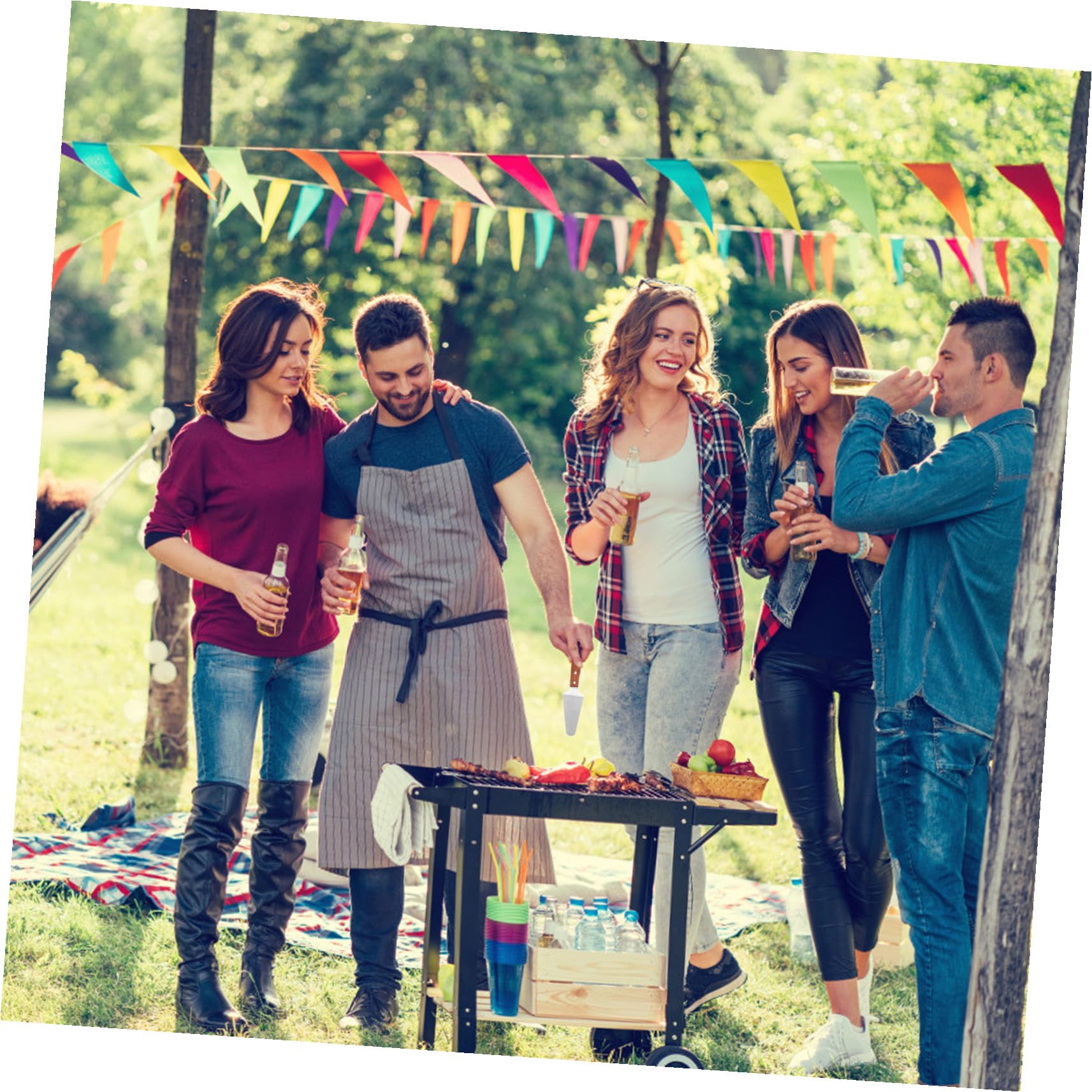 SHINEOFI Edelstahl-grillwerkzeug-Set mit Holzgriffen Grillbesteck für Outdoor-Grillen und Kochen zu Hause Inklusive Grillschaufeln und Zubehör