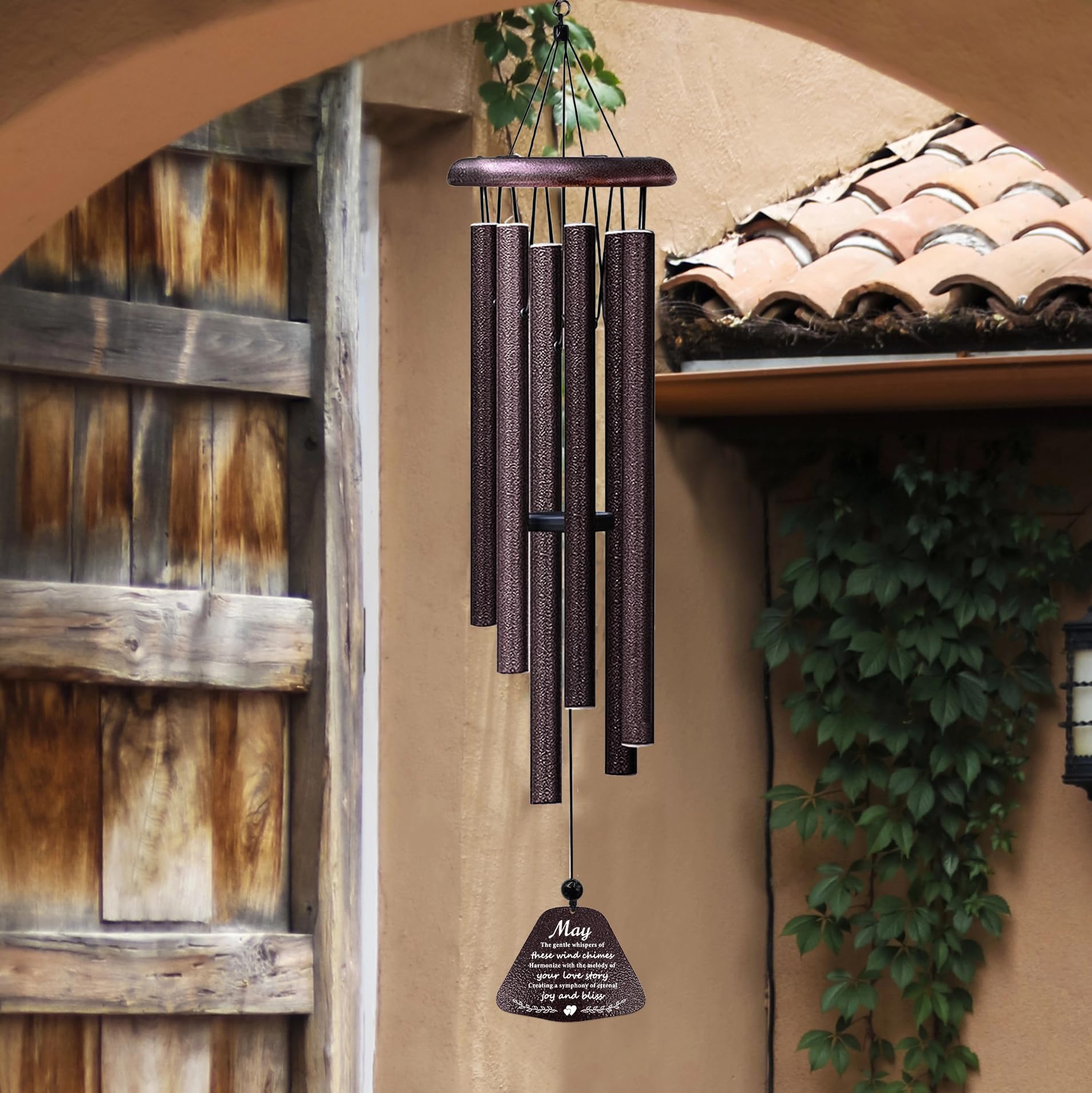 ZANIION 40th Anniversary Wedding Gifts Wind Chime 32", Happy 40 Years of Marriage Gifts Idea, 40th Anniversary Decorations for Couples, Parents, Husband, Wife, Romantic Gift for Her/Him Wine Bell 32"