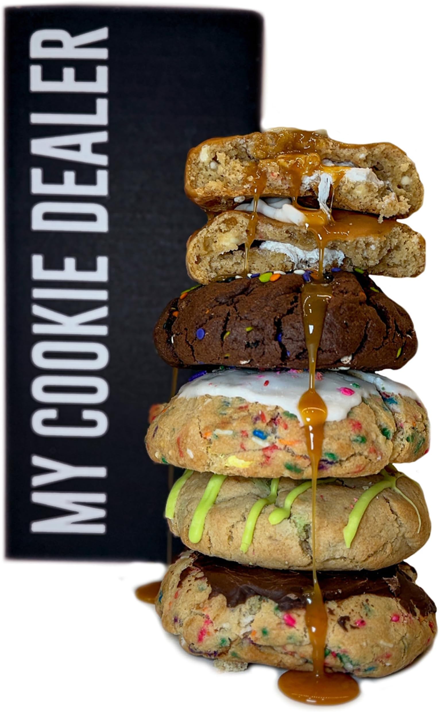 Fresh Baked Cookies, Secret Stash (5-Pack, 8oz Cookie) - Assorted Flavors Individually Wrapped Travel Snacks - Fresh & Chewy Gourmet Cookies Variety Pack for Snacking & Gifting