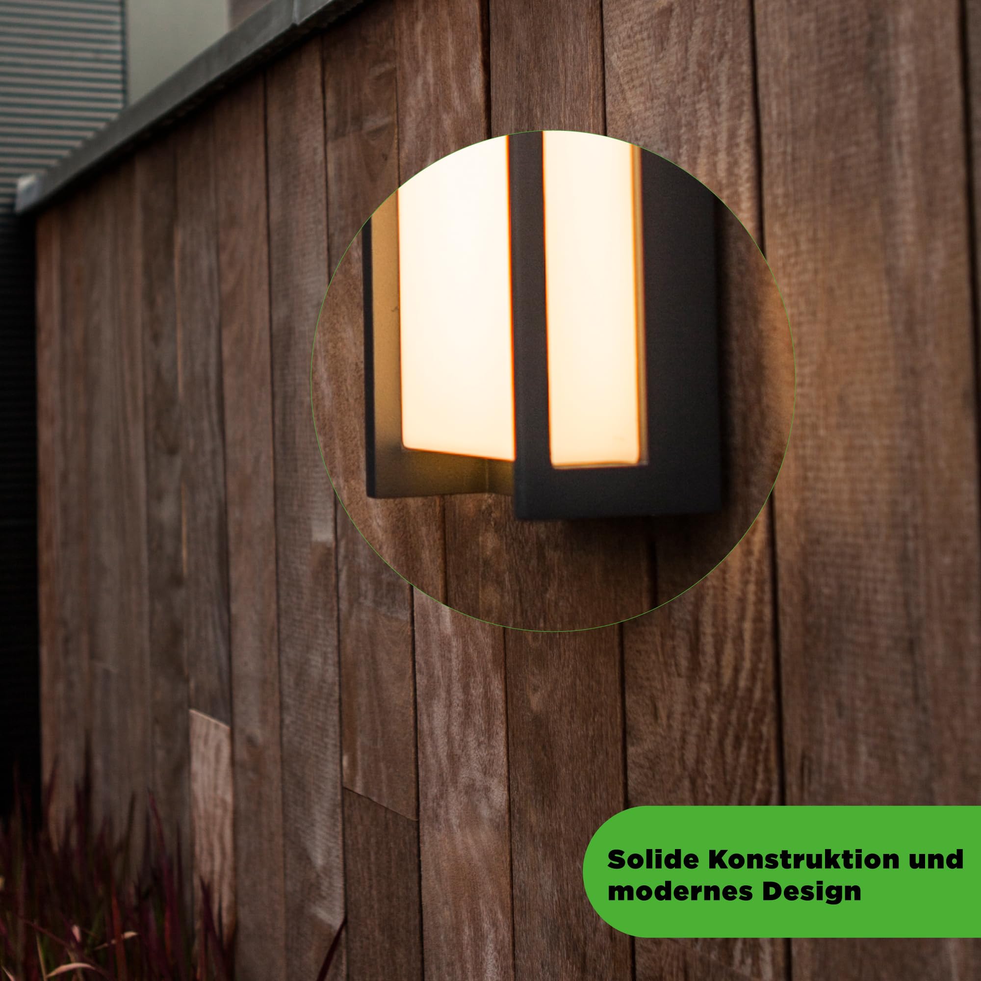 LUTEC LED-Wandleuchten für den Außenbereich, 1100LM 3000K Warmweiß, moderne Aluminium-Wandleuchte für den Außenbereich, wasserdichte Innenwandleuchte für Haustür, Veranda, Hausflur, Garten, dunkelgrau