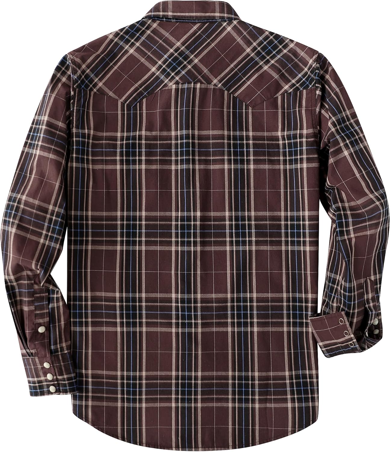 Dubinik® Pearl Snap Shirts for Men Long Sleeve Lightweight Casual Western Plaid Cowboy Cotton Vintage Work Shirt - Image 2