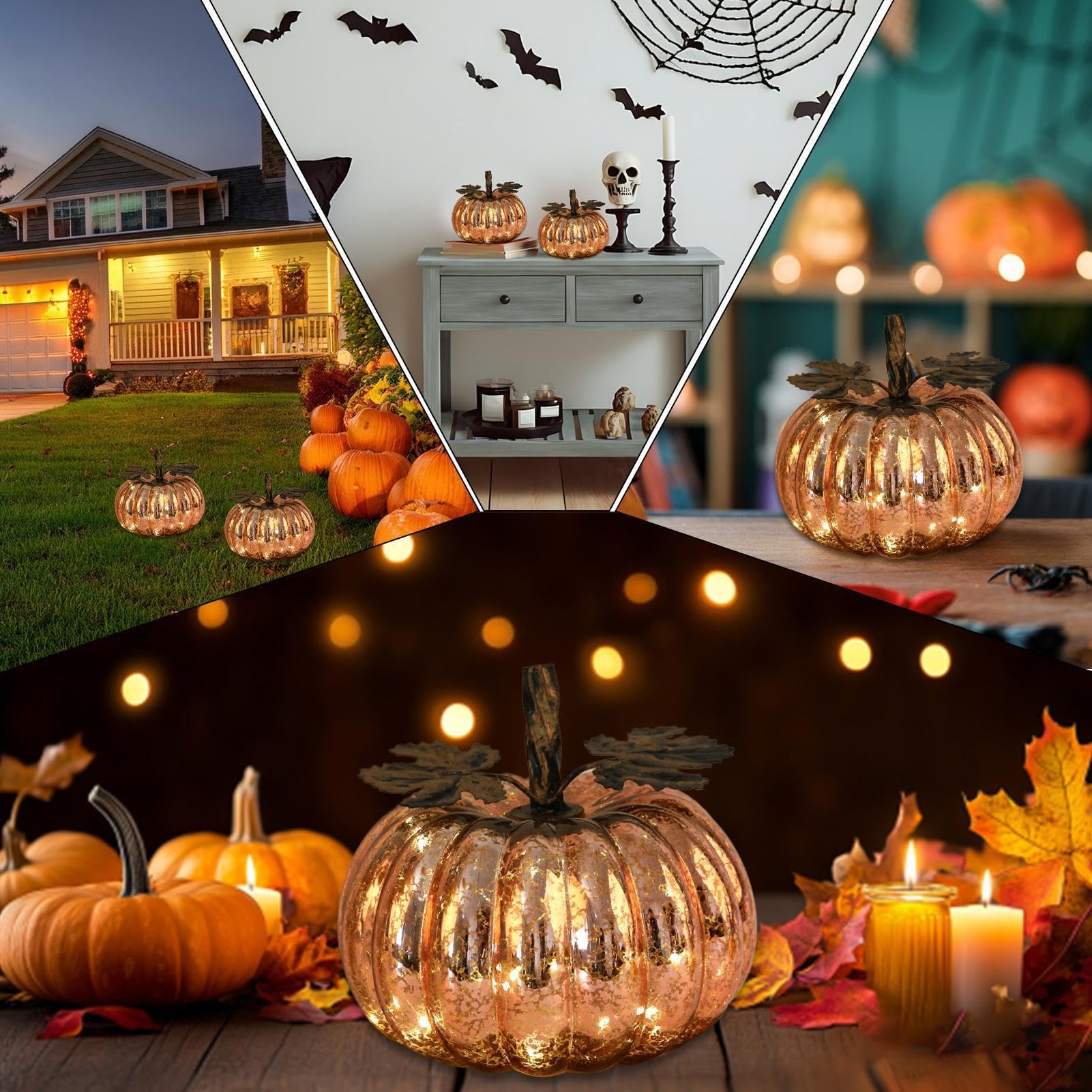 Generico LED Decorazione Autunnale per Il Ringraziamento in Vetro con Timer