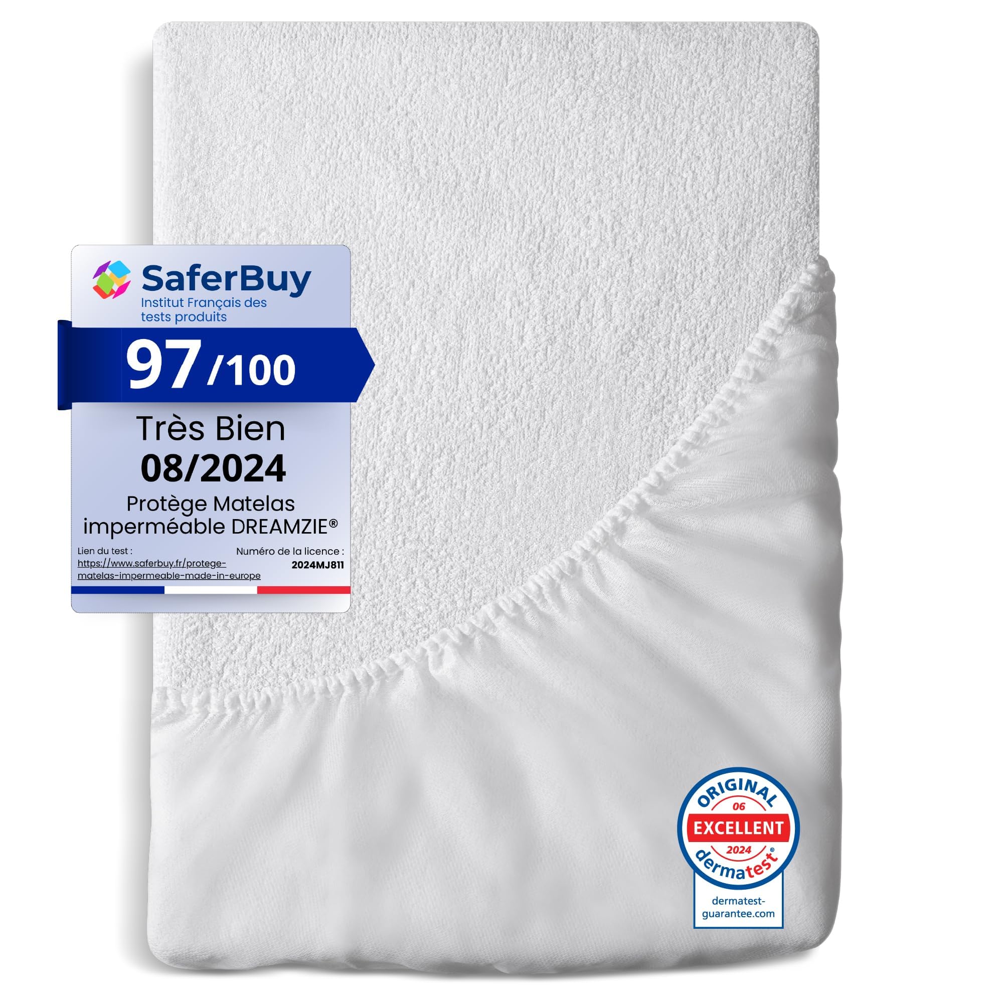 Waterproof Single Mattress Protector by Dreamzie (Made in EU and OEKO TEX) - Mattress Protector Single Bed 28cm Deep (3ft x 6ft 6")