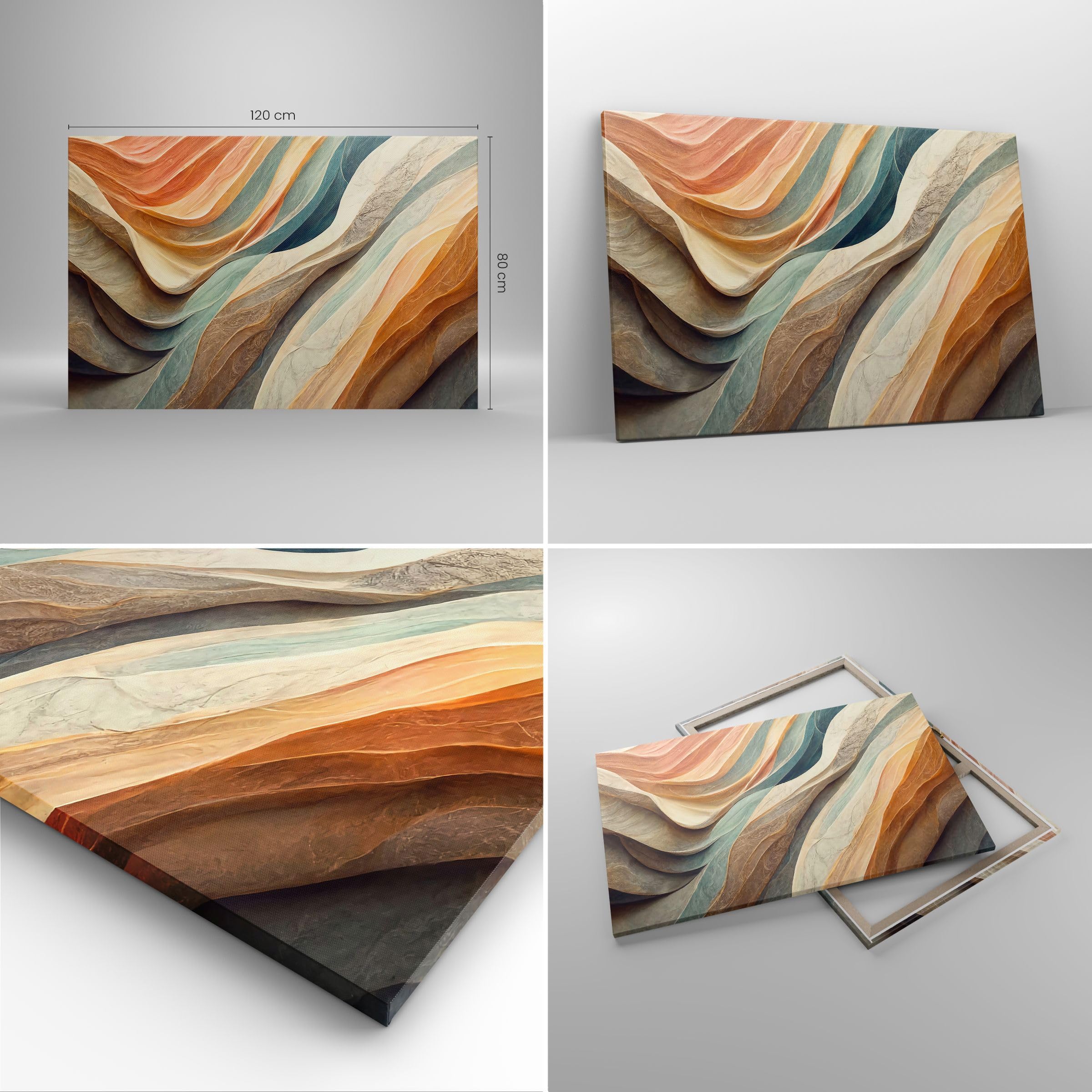 Quadro Moderno Su Tela 120x80 Cm - Stampa Minimalista, Per Soggiorno, Camera Da Letto, Pronto Da Appendere