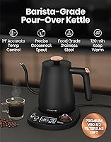 Vista 2 de Vianté Electric Gooseneck Pour Over Kettle with Precise Temperature Control for Coffee & Tea. Rapid Boil, BPA-Free Stainless Steel. Includes Free