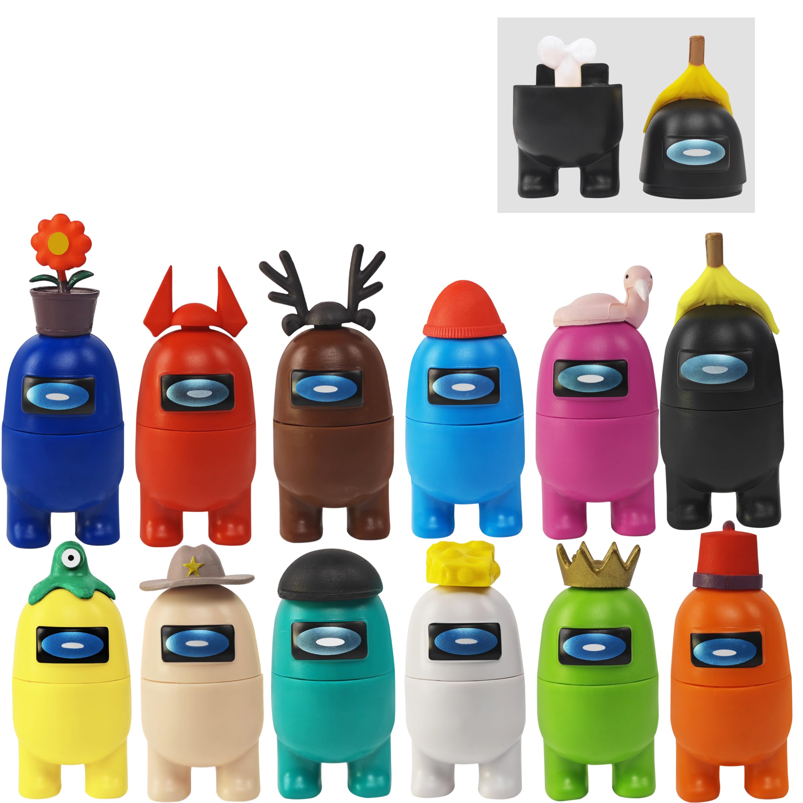 RichyRichy Astronaut Action Figures Figurines Toys Set,Astronaut Decorations PVC Figures Mini Collection Party Supply for Birthday,Christmas, for Boys and Girls, Kids (Black)