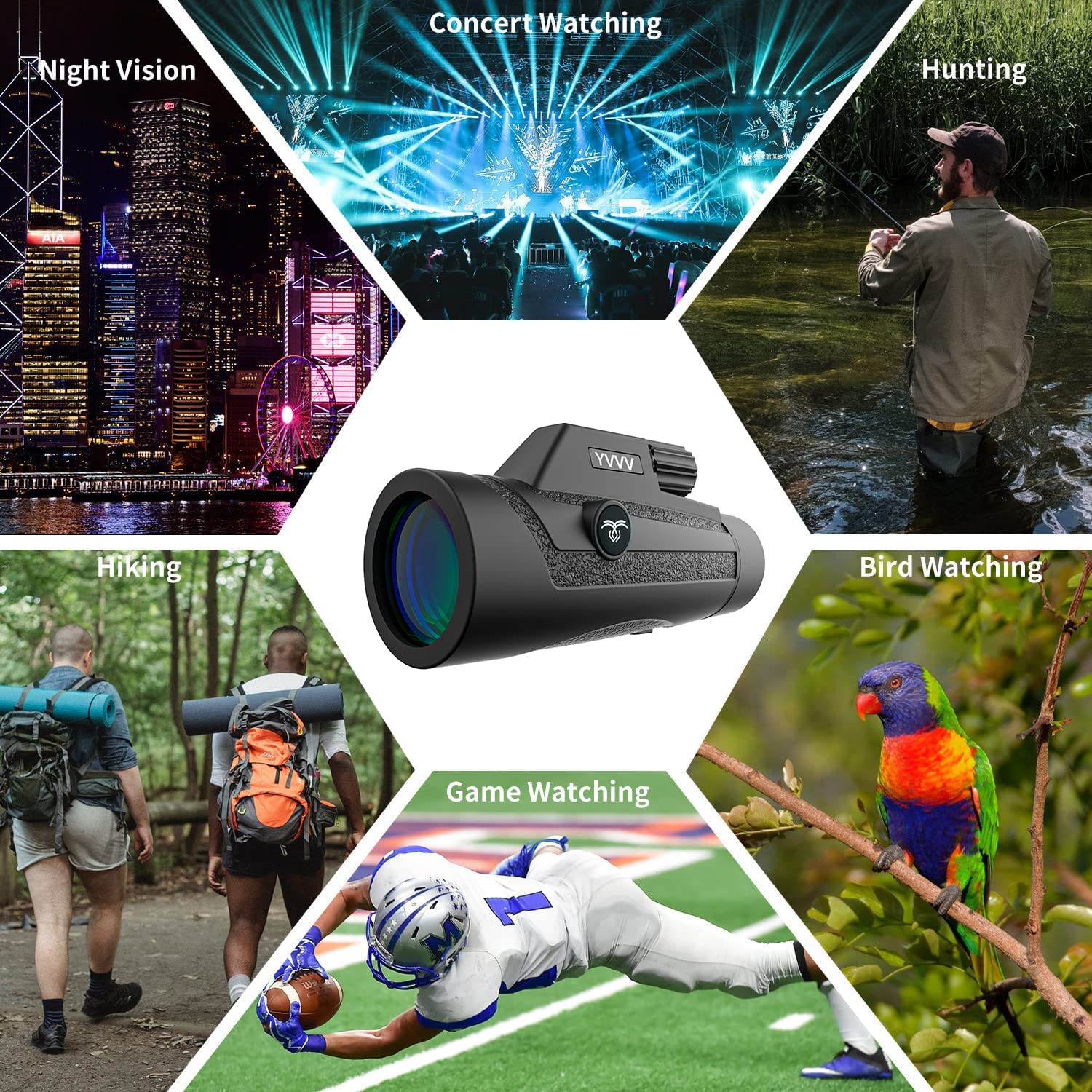High Power Prism Monocular Telescope With Low Night Vision, 10-30X42 HD - View #11
