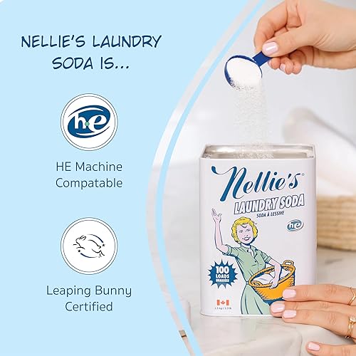 Miniatura 2 de Nellie's jabón natural de carbonato de sodio para ropa, 3.3 libras
