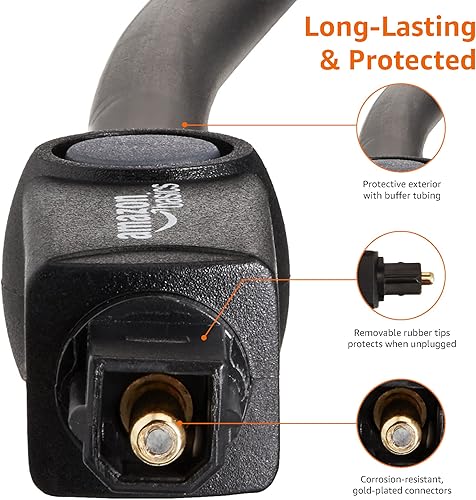 Miniatura 4 de Yaxa Basics Toslink - Cable de audio óptico digital, multicanal, para sistema de audio, barra de sonido, cine en casa, conectores chapados en oro