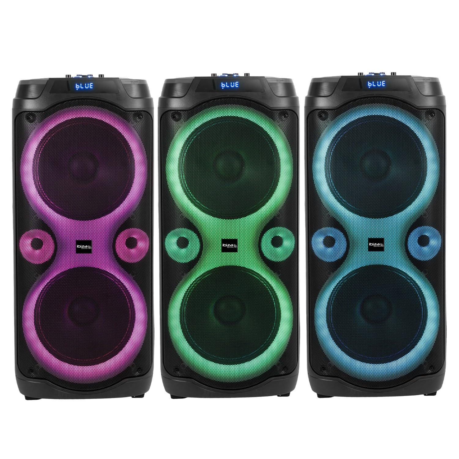 Ibiza Sound - Pack Enceinte Karaoké Columba-Karaoke 1000W USB Bluetooth TWS - 2 Micros sans Fil - Effet Astro LED 6 Couleurs - Soirée
