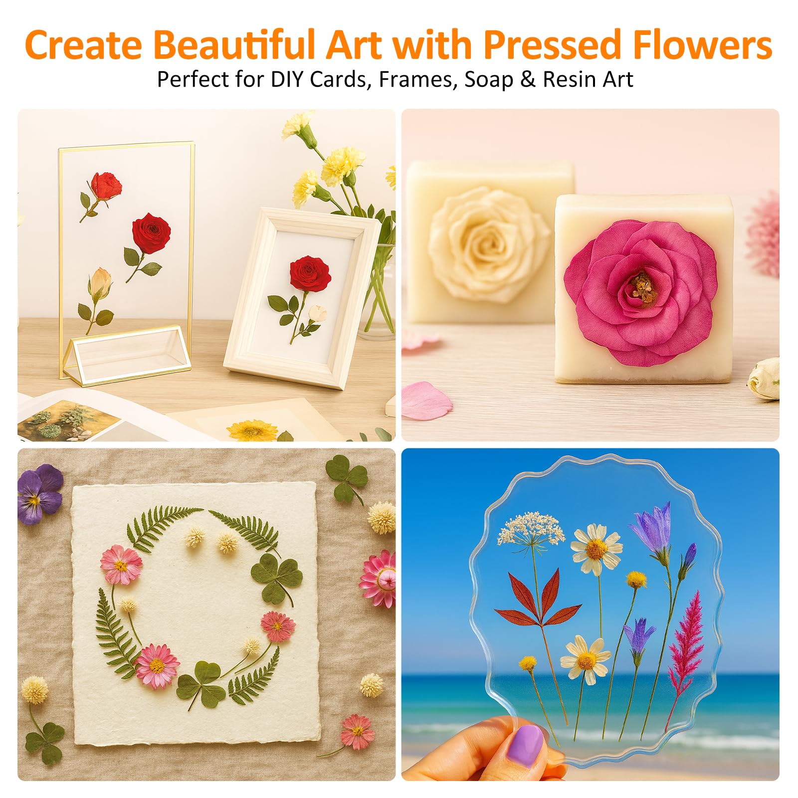 Juego de prensa de flores de madera para plantas de 27,5 x 27,5 cm, kit de manualidades para presionar y secar flores y plantas, kit de manualidades reutilizable para adultos y niños para amantes de