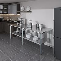 Vista 61 de Mesa de trabajo de acero inoxidable, mesa de metal