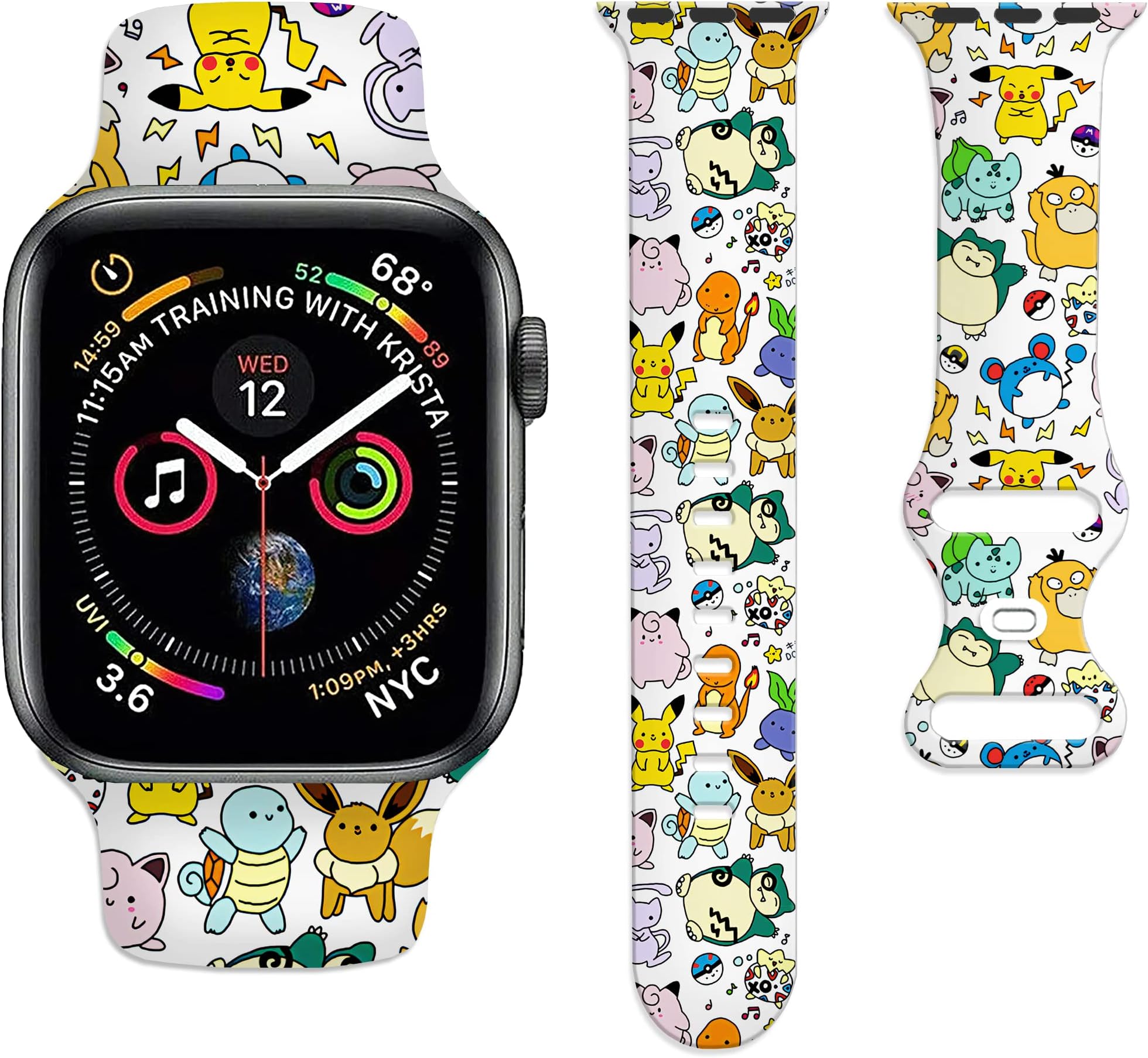IAGMCompatible with Apple Watch Band 38/40/41/42/44/45/49mm, Silicone Sport Watch Bands for Series 8/7/SE/6/5/4/3/2/1